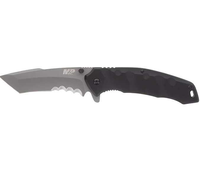 Smith & Wesson M&P Special Ops 9.3in Stainless Steel Assisted Opening Knife with 4in Tanto Blade and G10 Handle for Outdoor