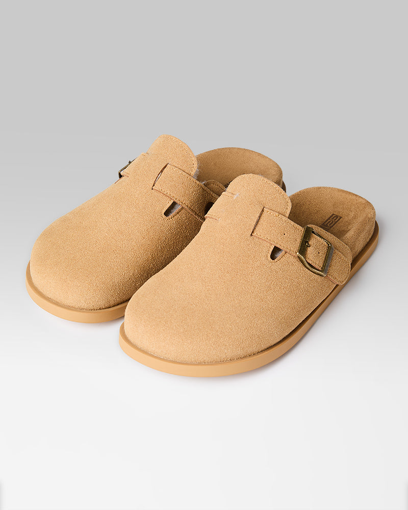 WOMEN'S FAUX SUEDE FUR-LINED CLOGS