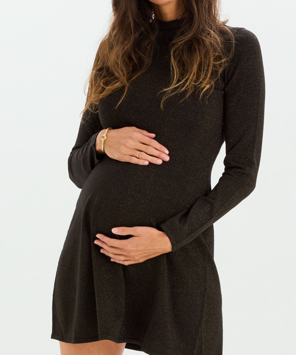 Bump City HATCH: The Daniella Mini Dress (Black Forest Shimmer) - $198.00 at Bump City Nashville