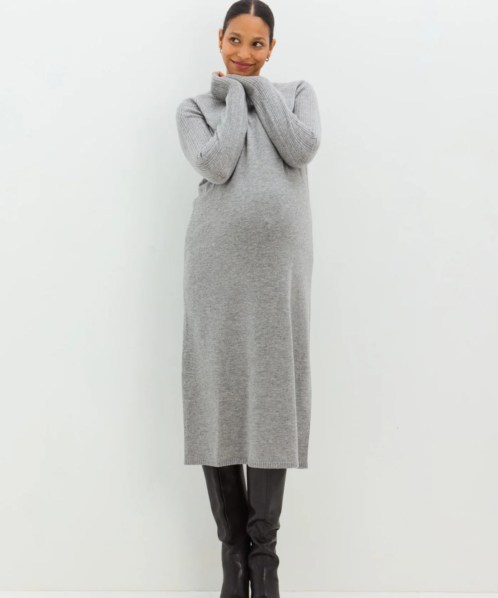 Bump City HATCH: The Peyton Pointelle Dress (Heather Grey) - $288.00 at Bump City Nashville
