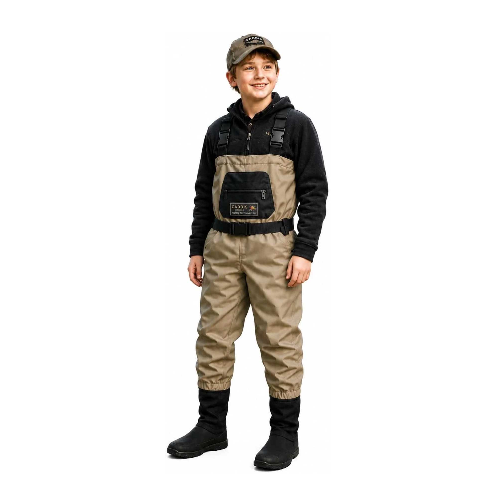 Caddis Sports CADDIS Youth Promo Breathable Stocking Foot Waders, Taupe - $129.99 at CADDIS Sports