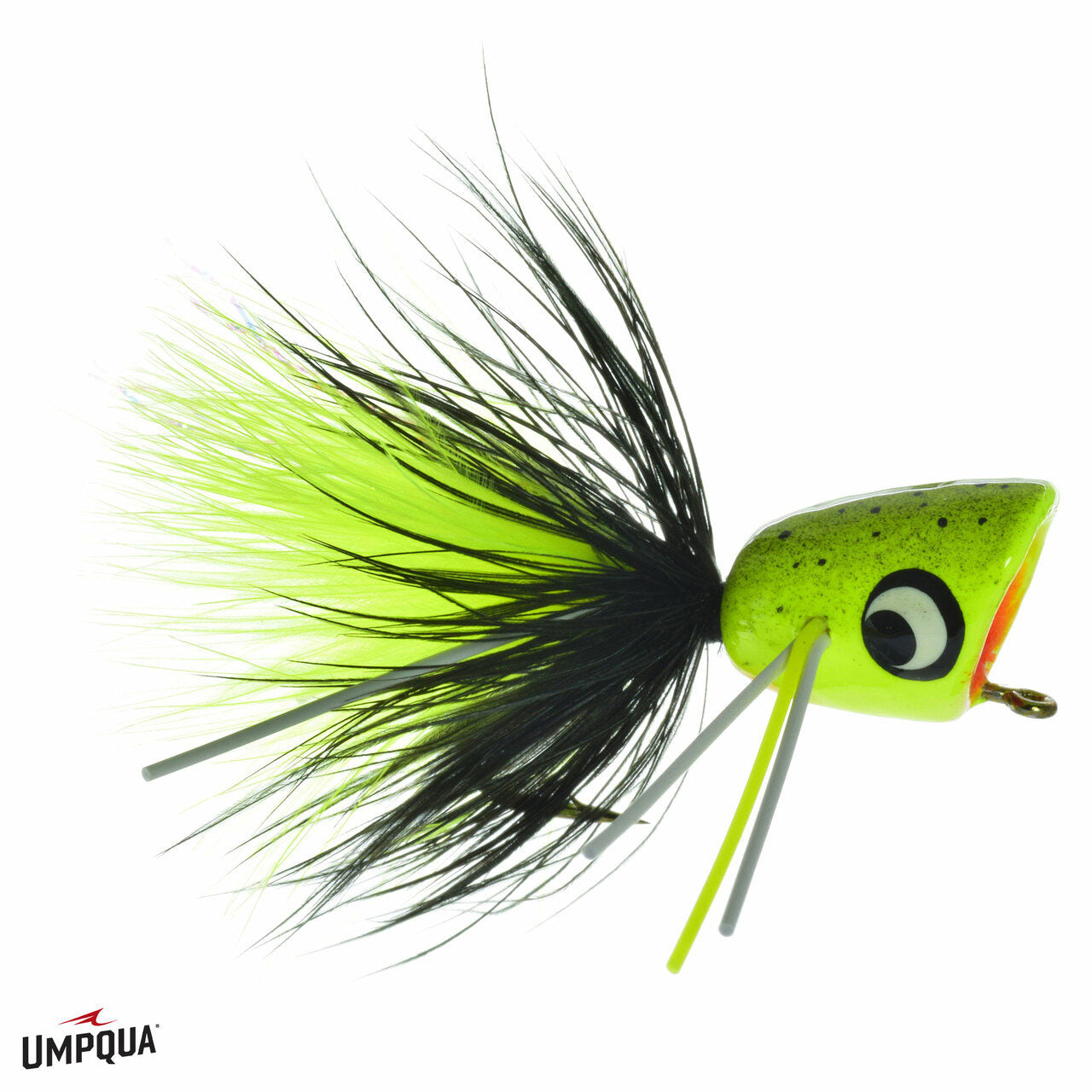 Umpqua Umpqua Bass Popper Chartreuse Splatter - $8.95 at Chicago Fly Fishing Outfitters