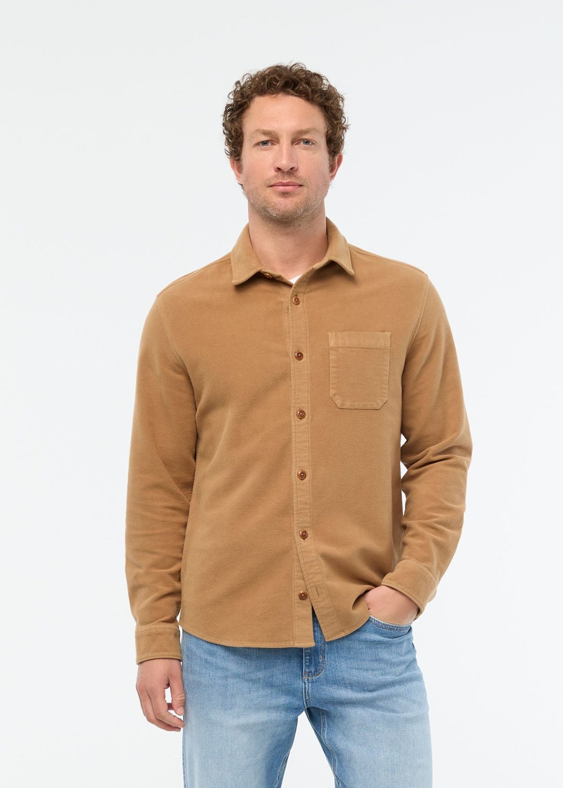 No Sweat Moleskin Overshirt - Caramel