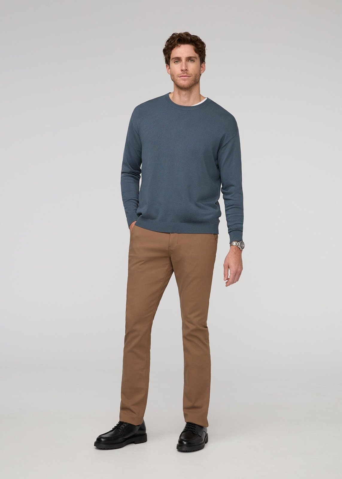 NuStretch Slim Straight Trouser - Warm Sand