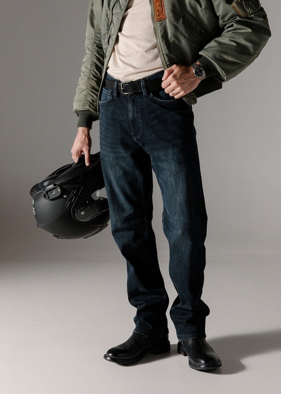 Performance Denim Lite Slim Straight - Carbon Stone
