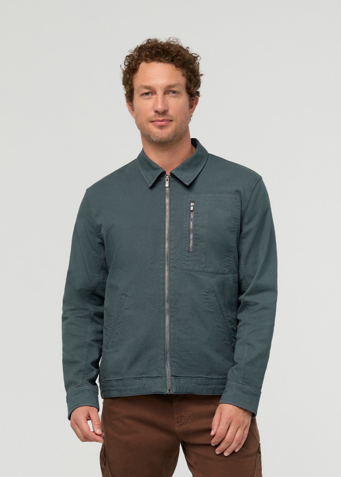 Stretch Canvas Utility Jacket - Garment Dye Slate Blue