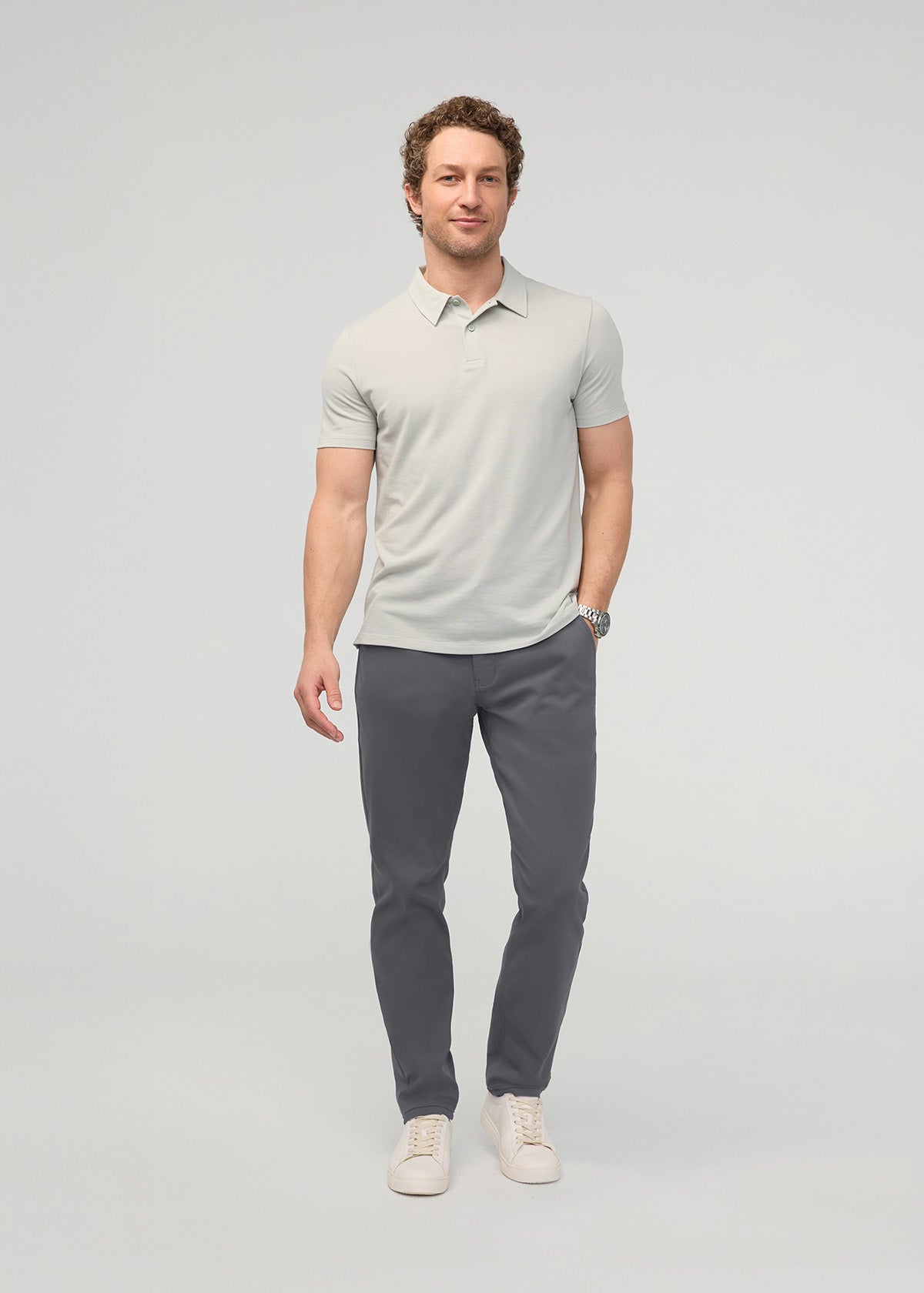 NuStretch Athletic Taper Trouser - River Rock
