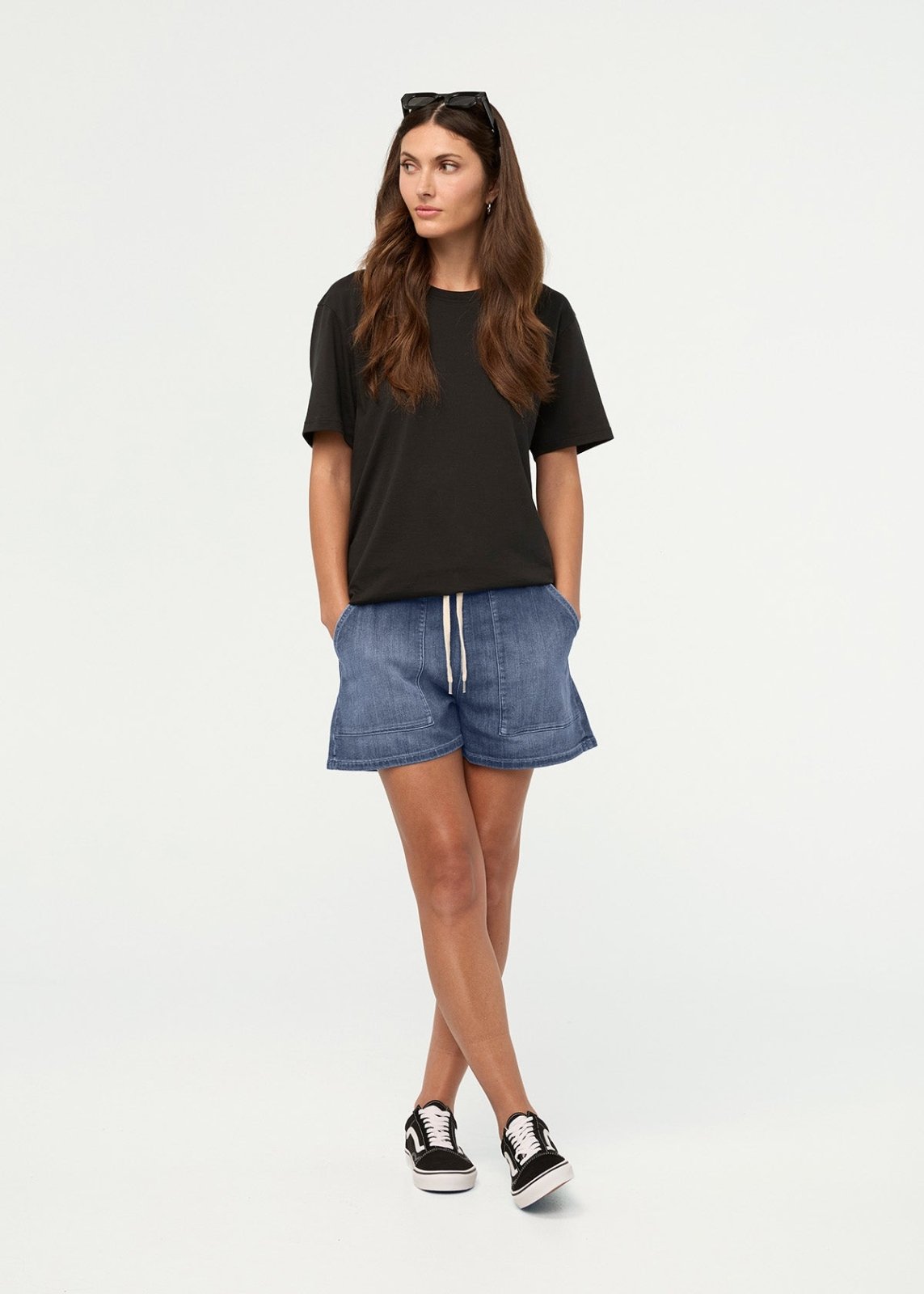 Duer Women's Performance Denim Harbour Short - Seaside Blue - $79.00 at DUER