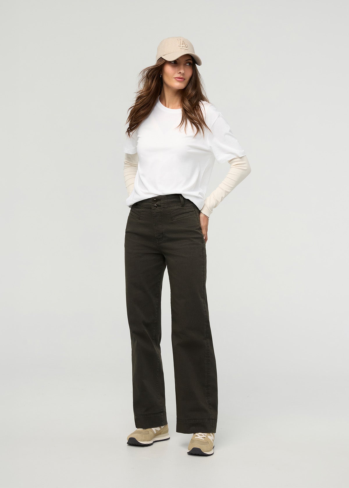 Duer Women's FlexTwill High Rise Trouser - Evergreen - $129.00 at DUER