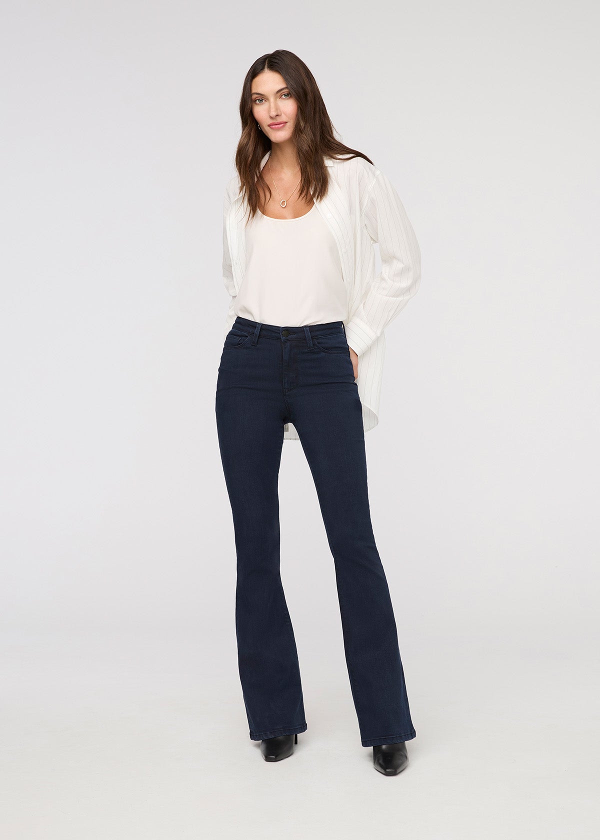 Duer Women's No Sweat Denim High Rise Flare - Dusk Blue - $89.00 at DUER