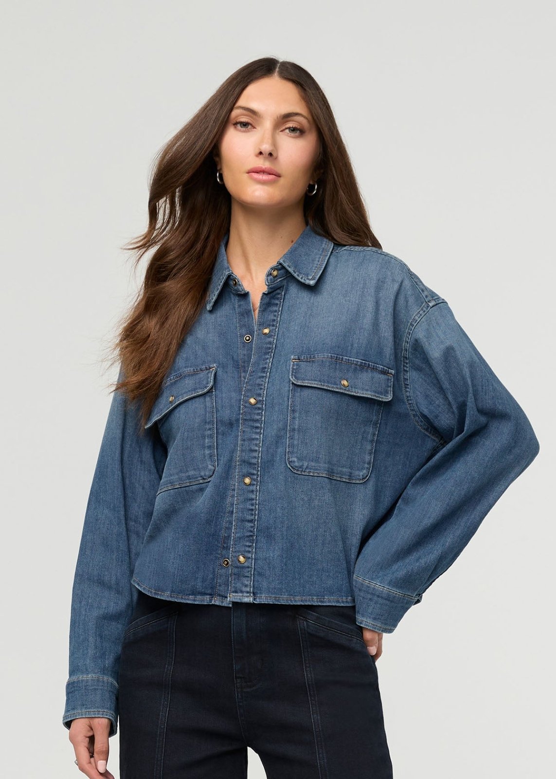 Duer Women's Performance Denim Lite Boxy Shirt - Mesa - $119.00 at DUER