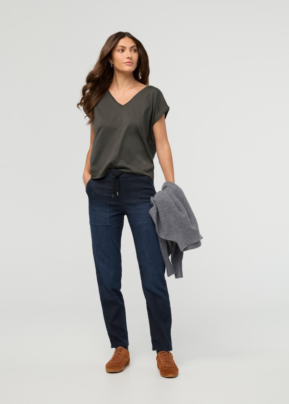 Duer Women's Performance Denim Lite Harbour Pant - Carbon Stone - $99.00 at DUER