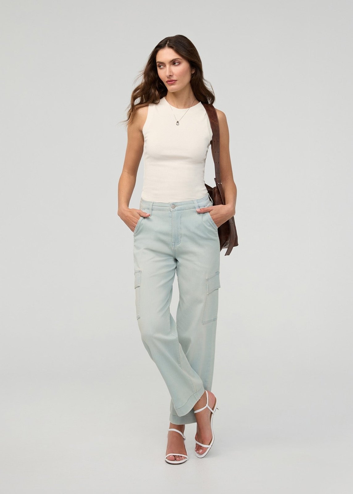 Duer Women's Performance Denim Lite High Rise Cargo - Palisade - $69.00 at DUER