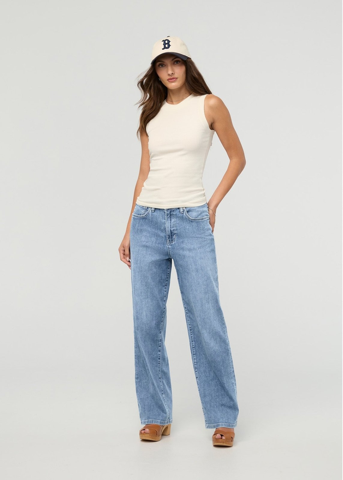 Duer Women's Performance Denim Lite High Rise Straight - Light Stone - $129.00 at DUER