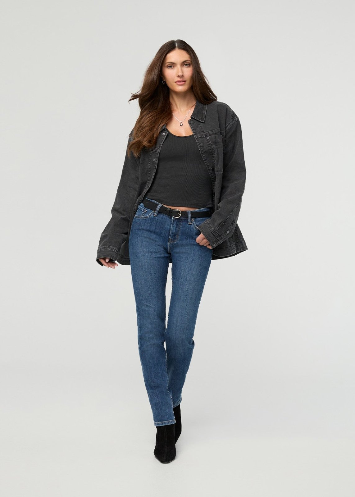Duer Women's Performance Denim Mid Rise Slim Taper - Classic Stone - $129.00 at DUER