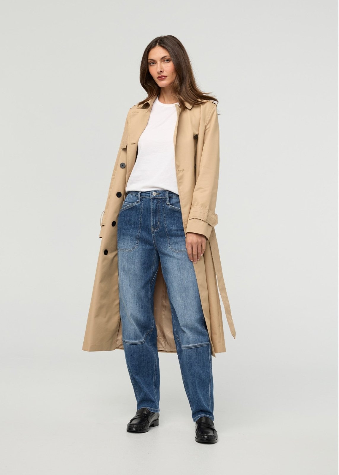 Duer Women's Performance Denim+ Utility Pant - Medium Stone - $134.00 at DUER