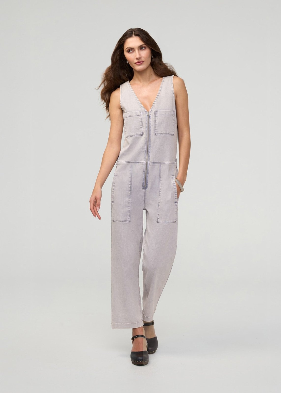 Duer Women's Performance Denim Utility Jumpsuit - Quartz Fade - $79.00 at DUER