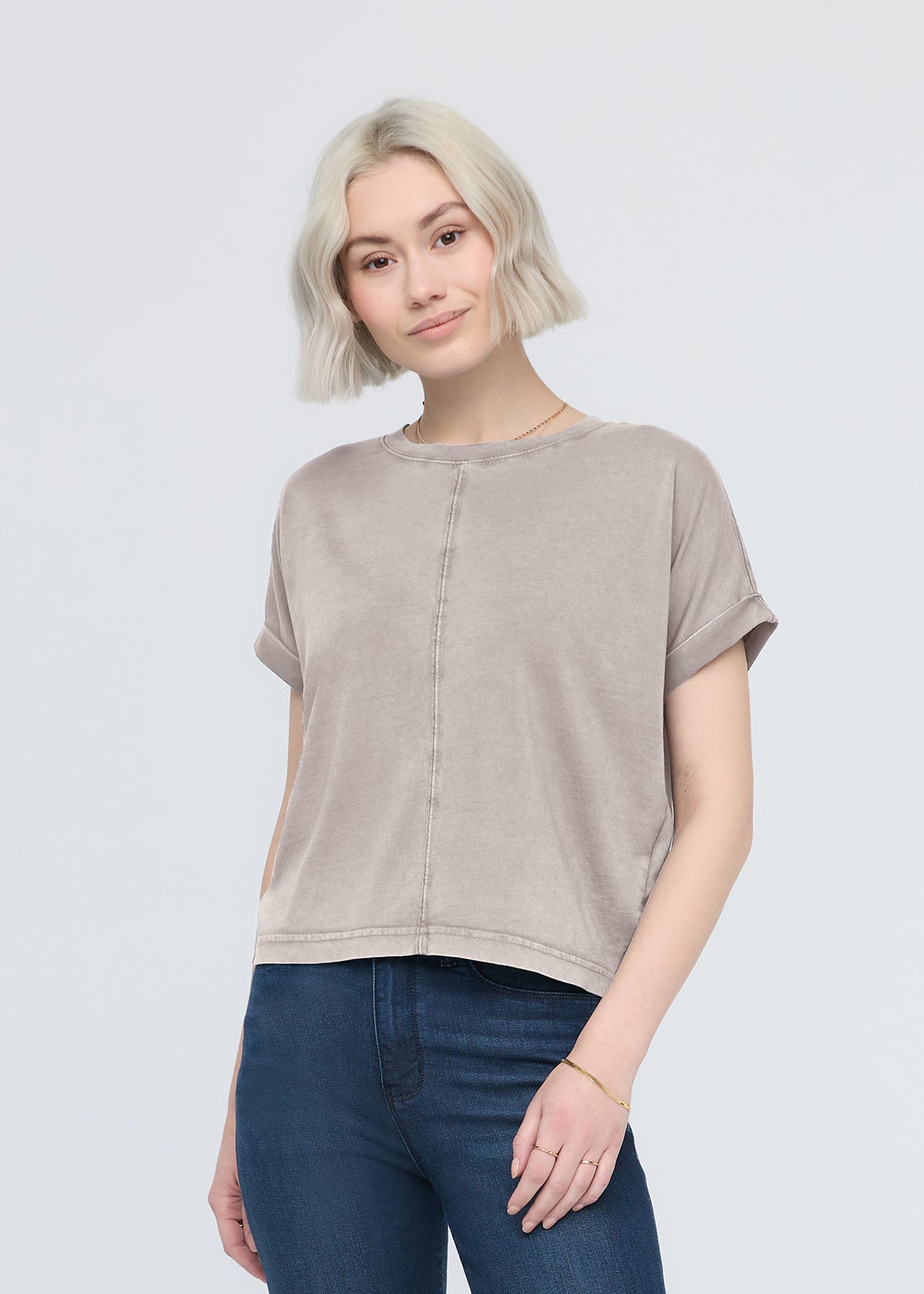 Duer Women's PurePima Dolman Tee - Washed Stone - $45.00 at DUER