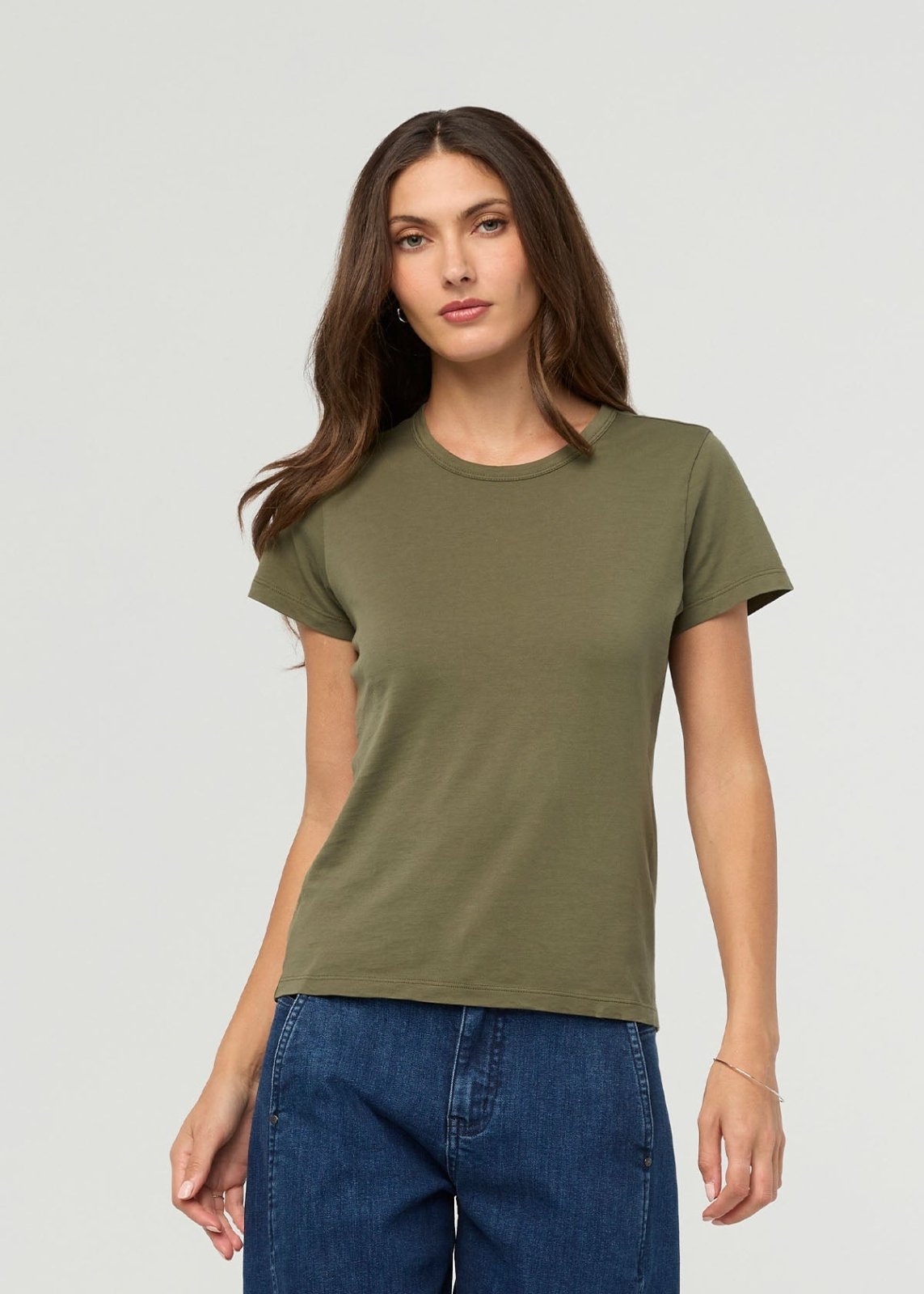 Duer Women's PurePima Slim Crew - Kelp - $45.00 at DUER