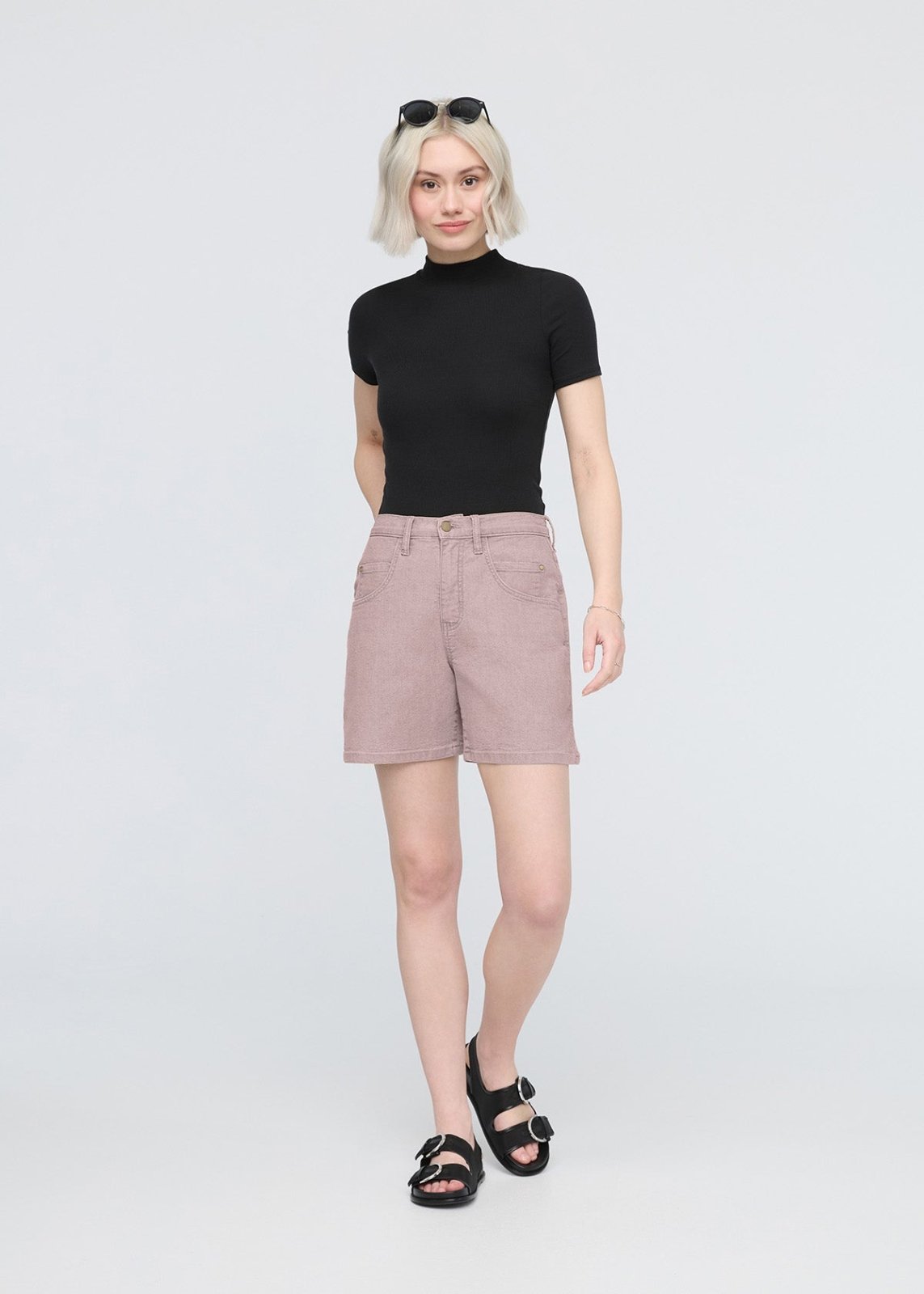 Duer Women's Stretch Canvas High Rise Relaxed Short - Chalk - $49.00 at DUER