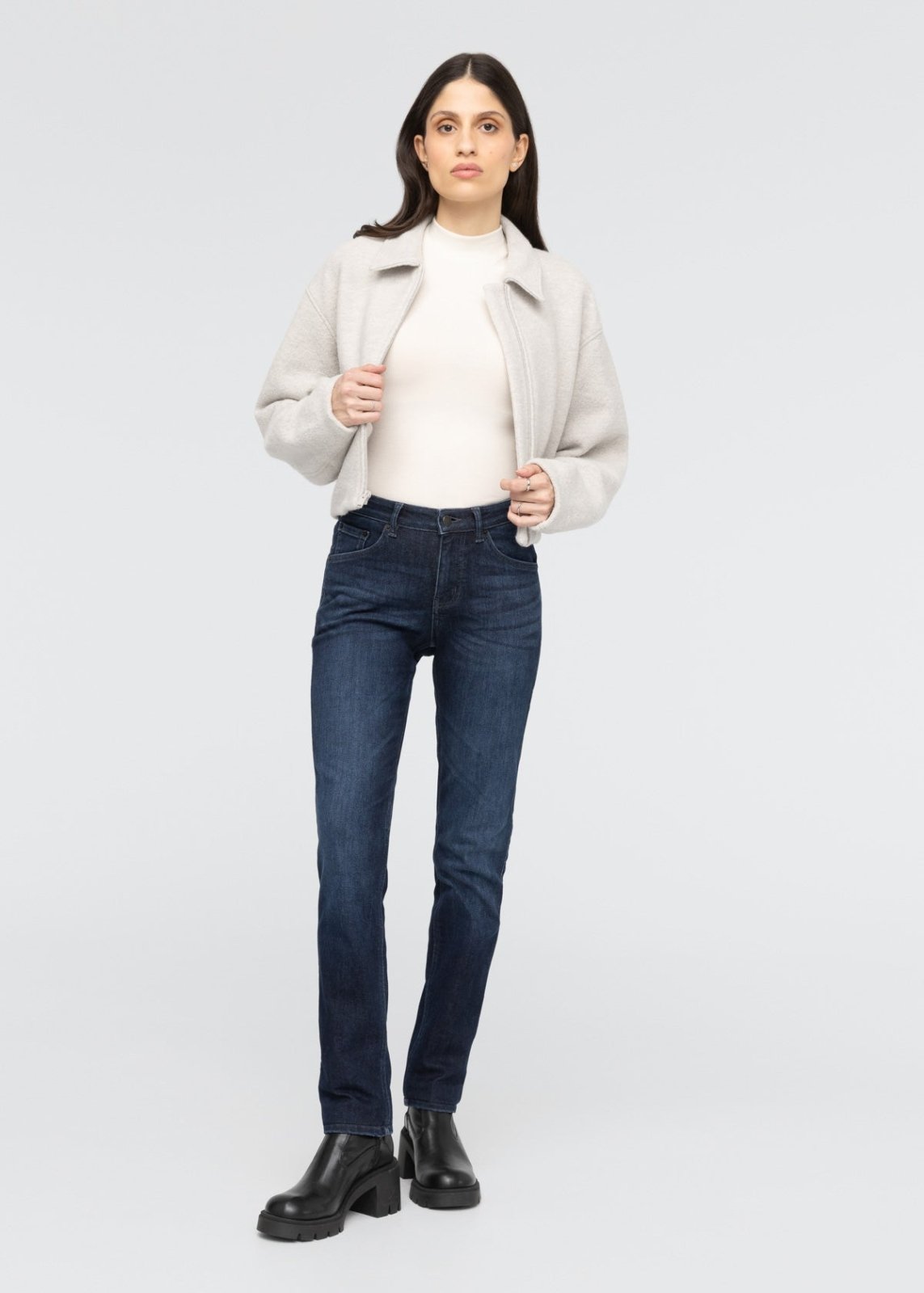 Duer Women's Tech Fleece Denim Slim Straight - Dark Indigo - $104.00 at DUER