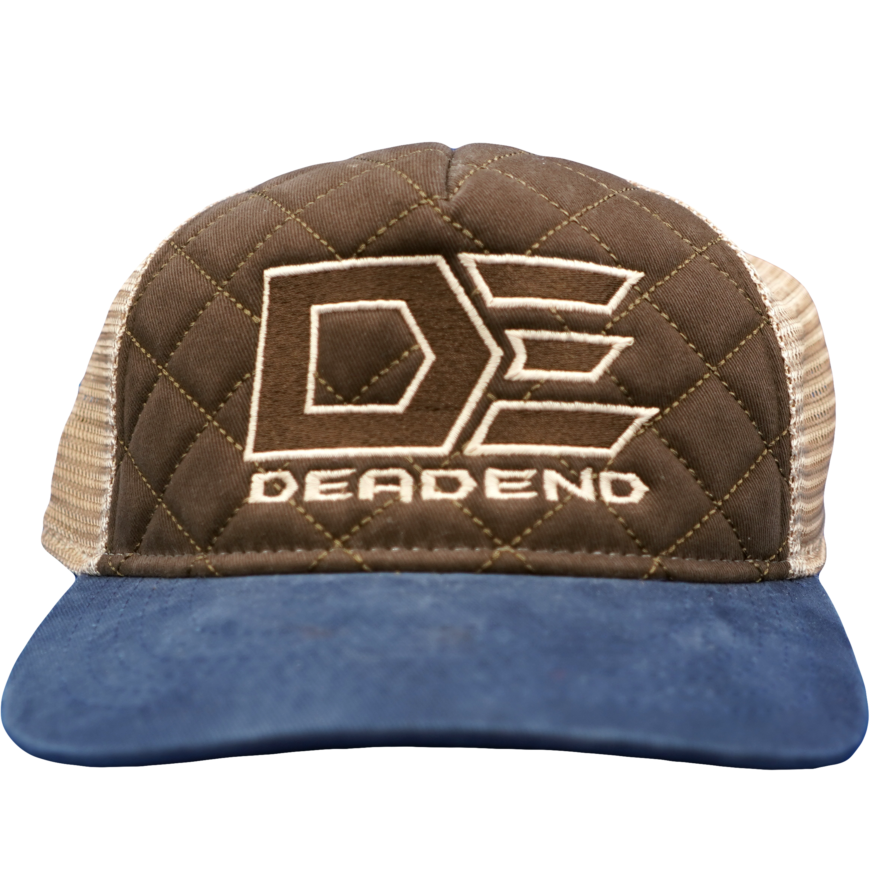 Dead End Quilted Trucker Hat – Brown & Blue