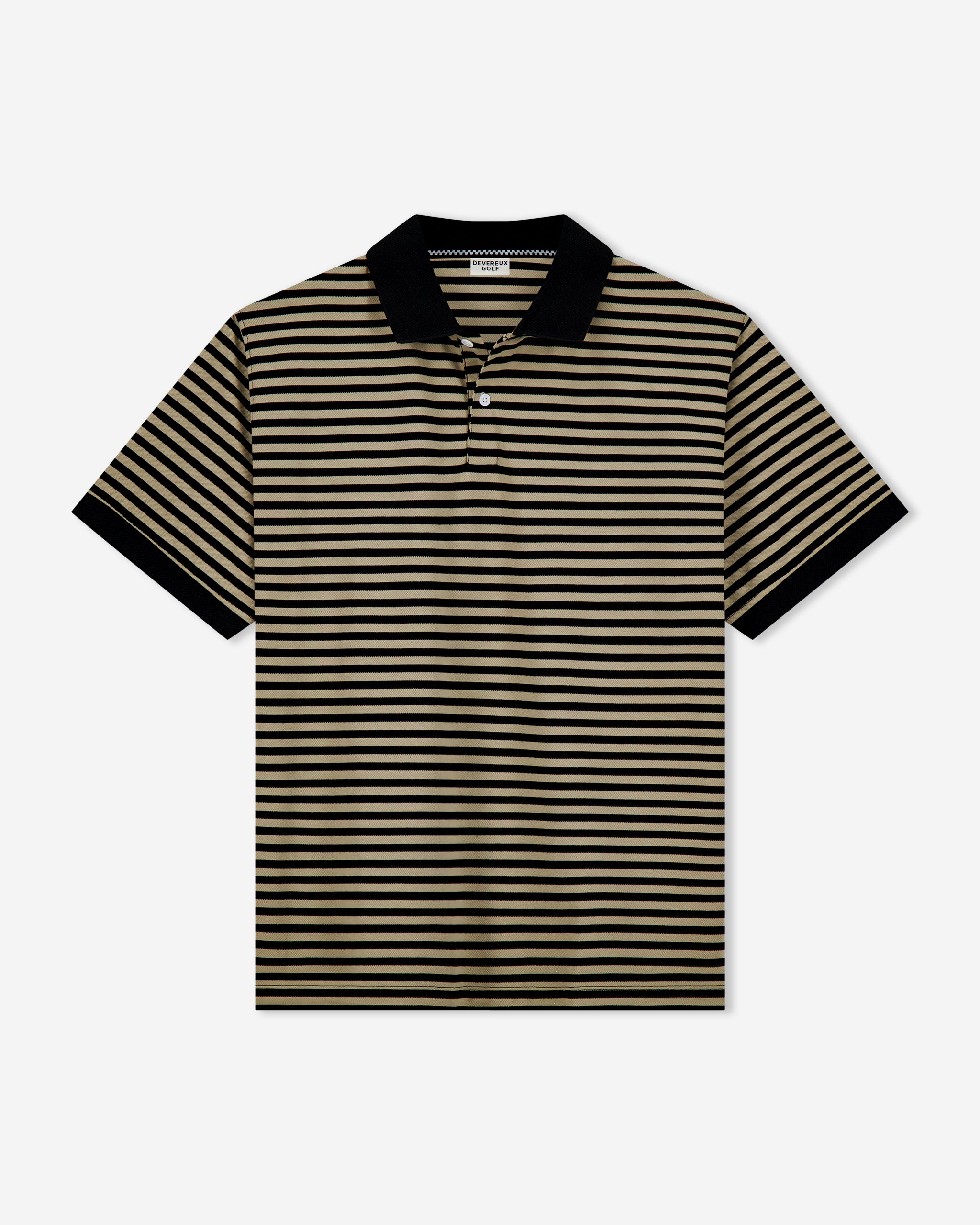 Devereux Camelback Polo - Black/Mushroom Stripe - $68.00 at Devereux Golf