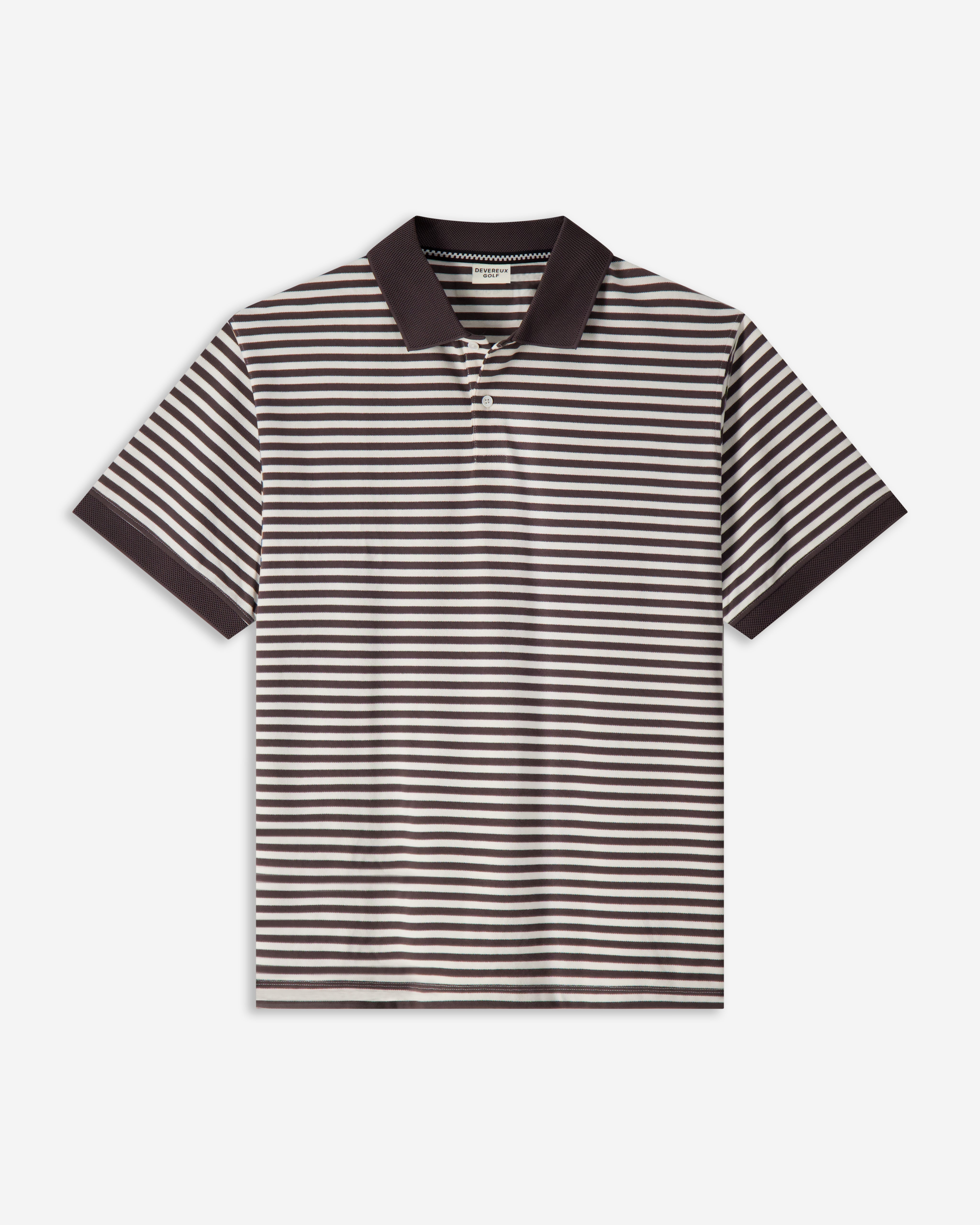 Devereux Camelback Polo - Brown / White Stripe - $68.00 at Devereux Golf