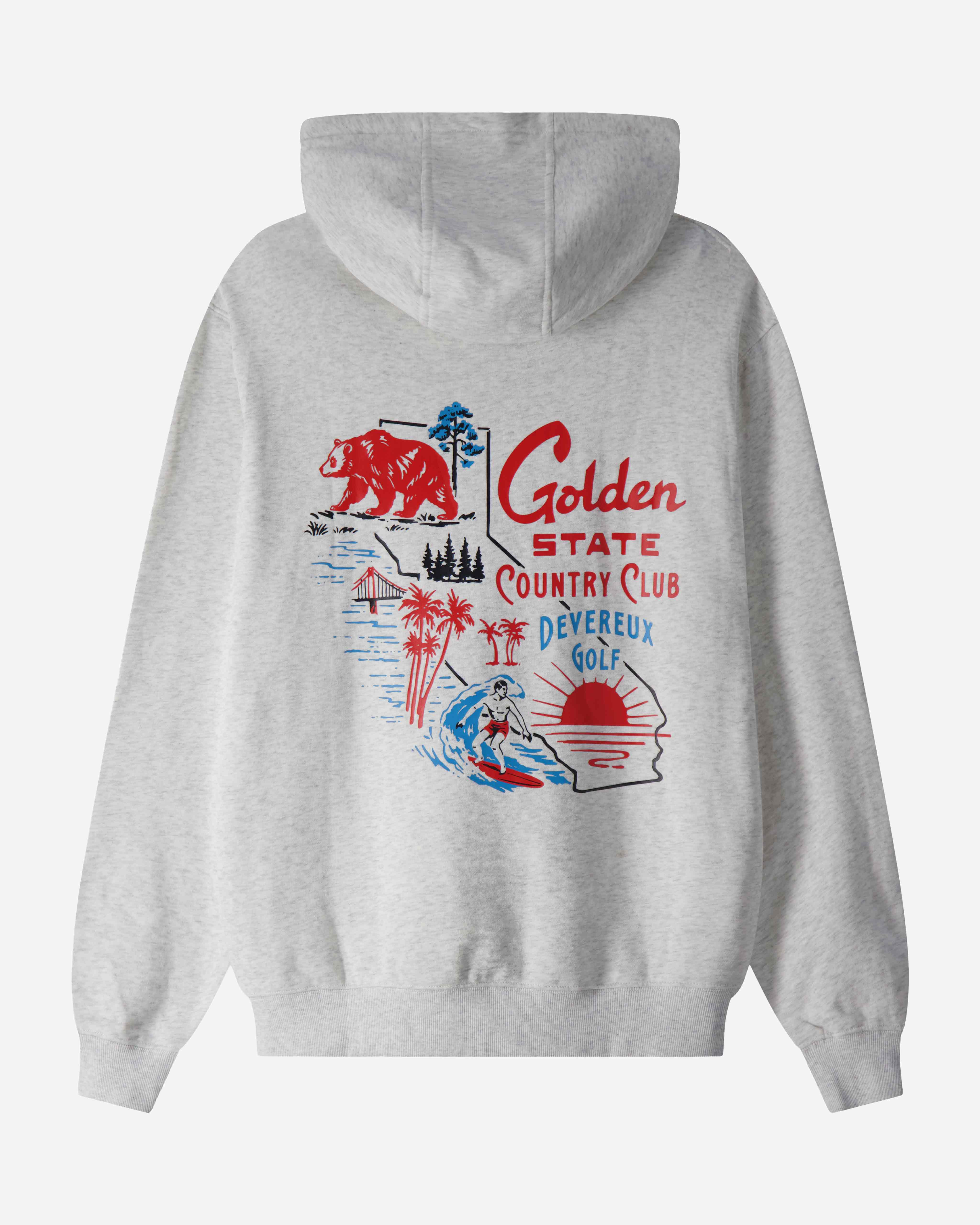 Devereux Golden State Country Club Hoodie - White Heather - $84.00 at Devereux Golf