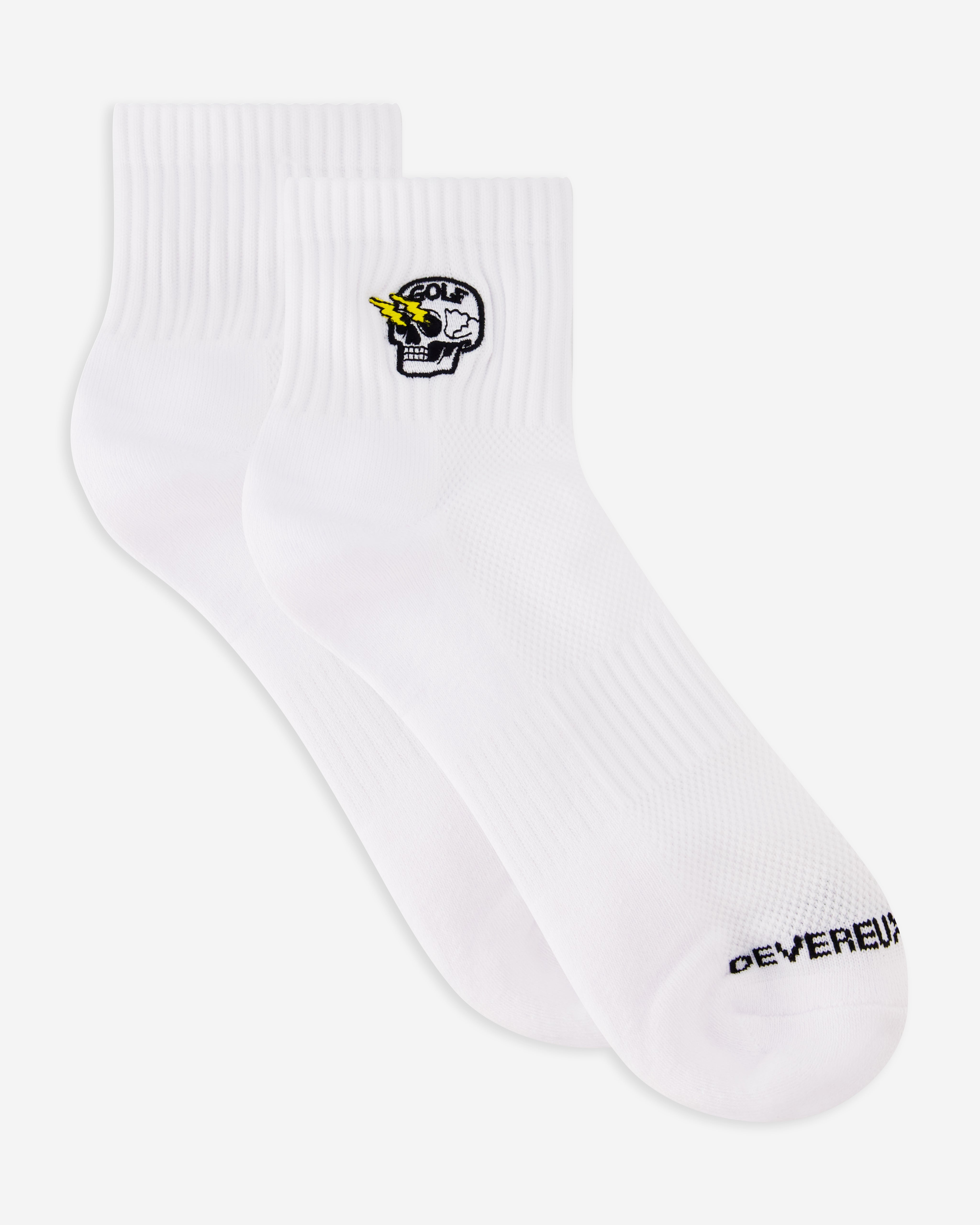 Shocker Skull Quarter Sock - White
