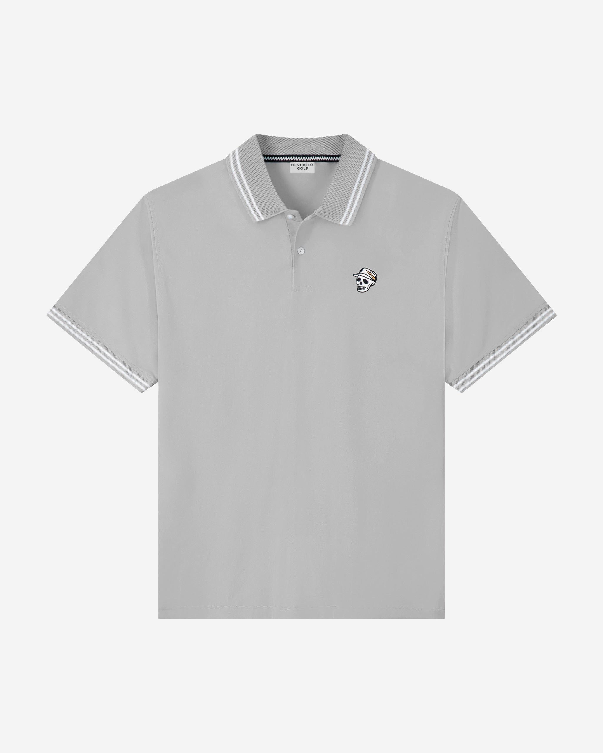 Skull Caddie Tips Performance Golf Polo – Grey