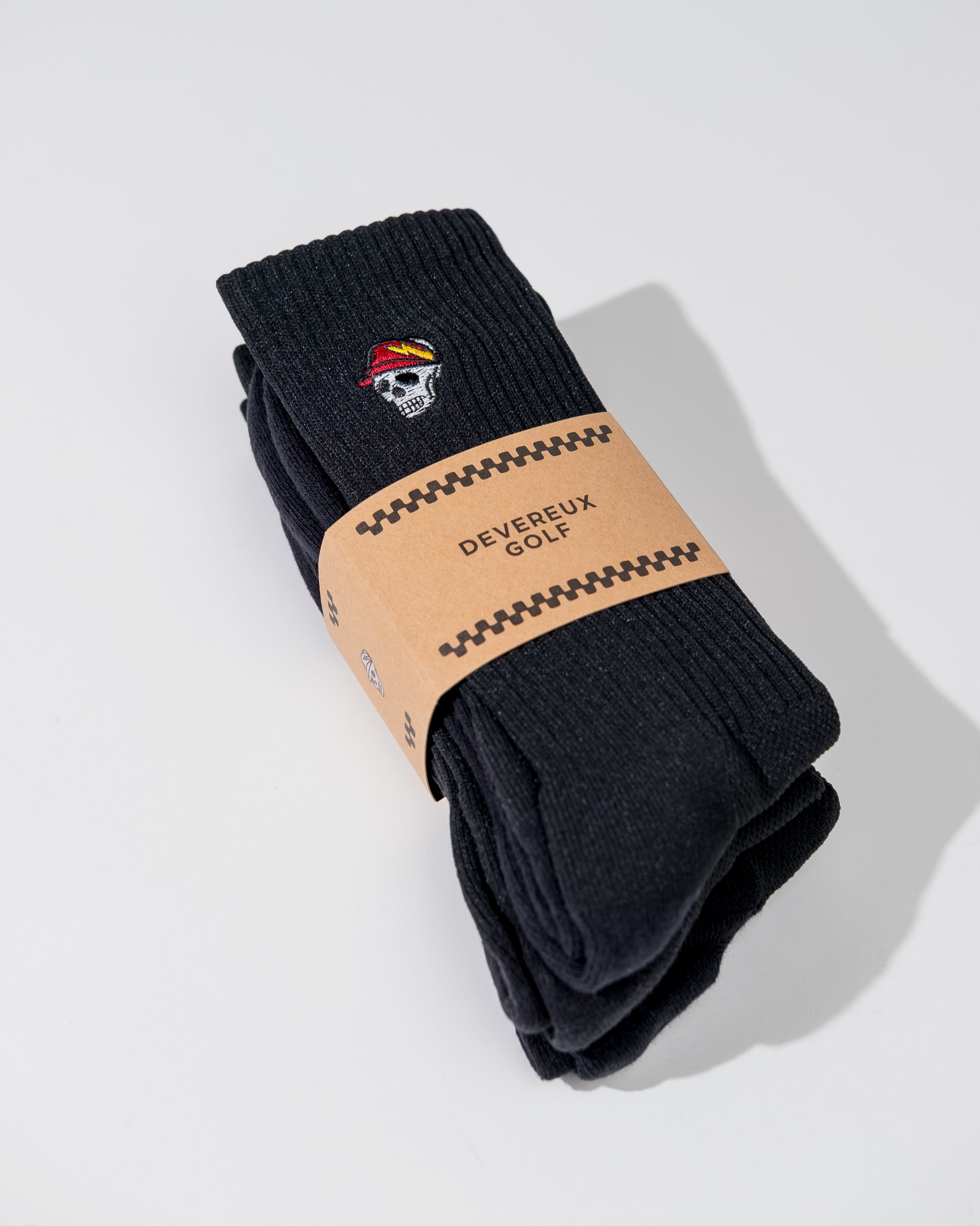 Devereux Skull Caddy Crew Sock - 3 pack - Black - $34.00 at Devereux Golf