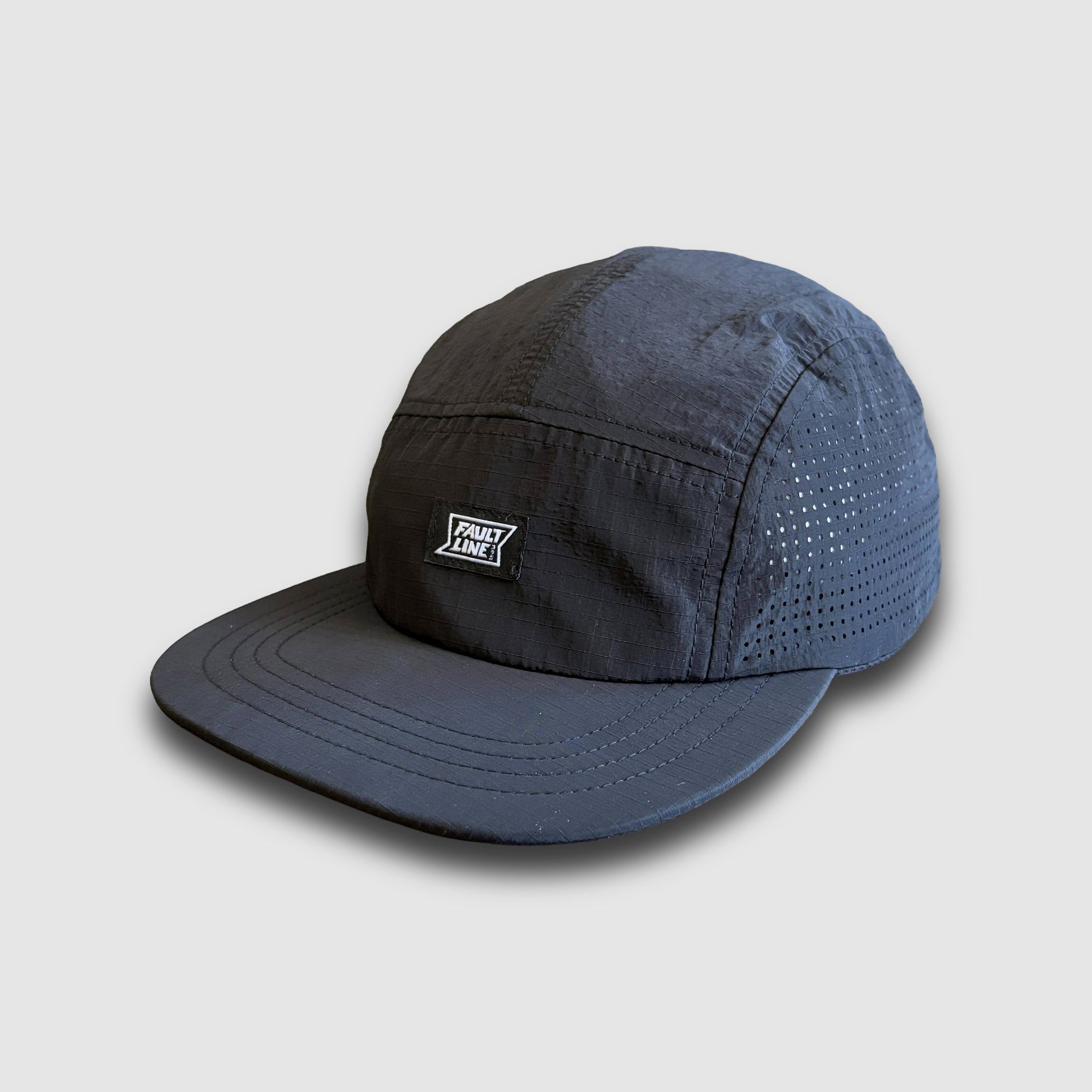 Crushable Ripstop 5-Panel Camper Hat - Black