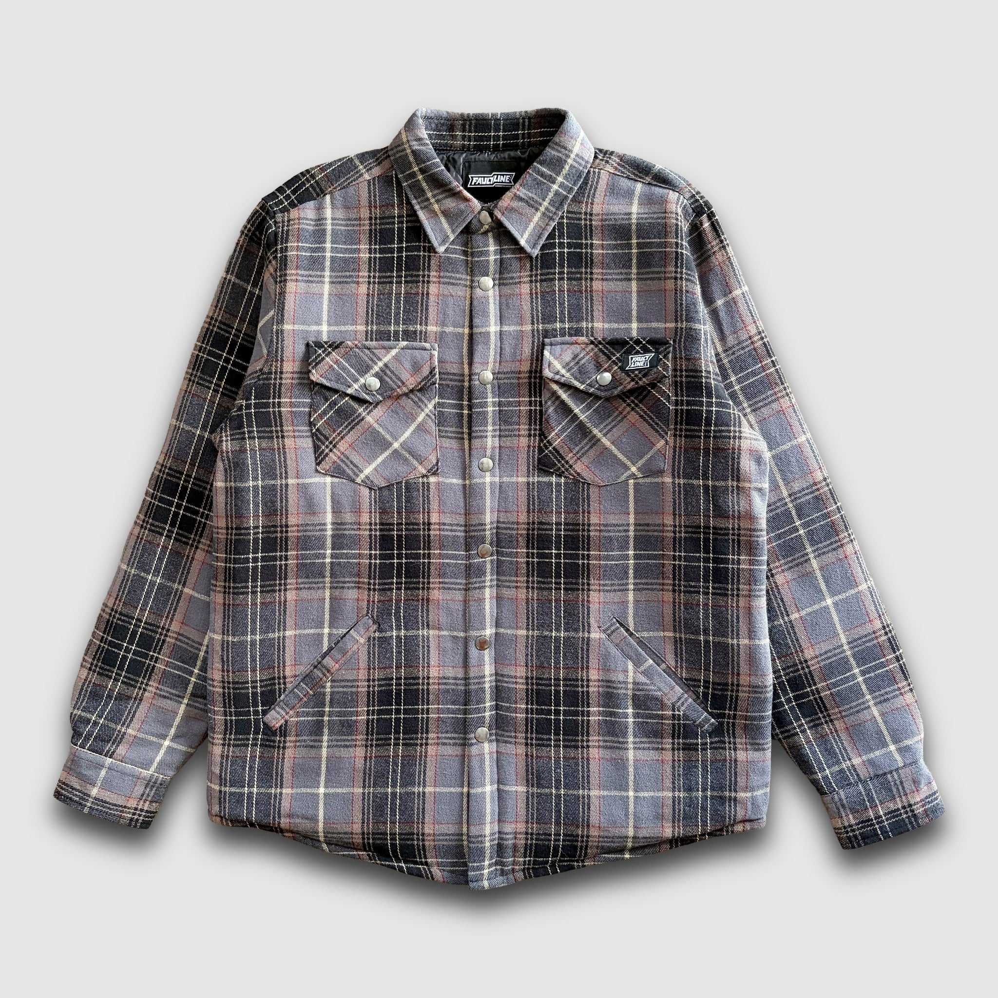 Juniper Insulated Flannel Shacket - Gray/Black/Tan