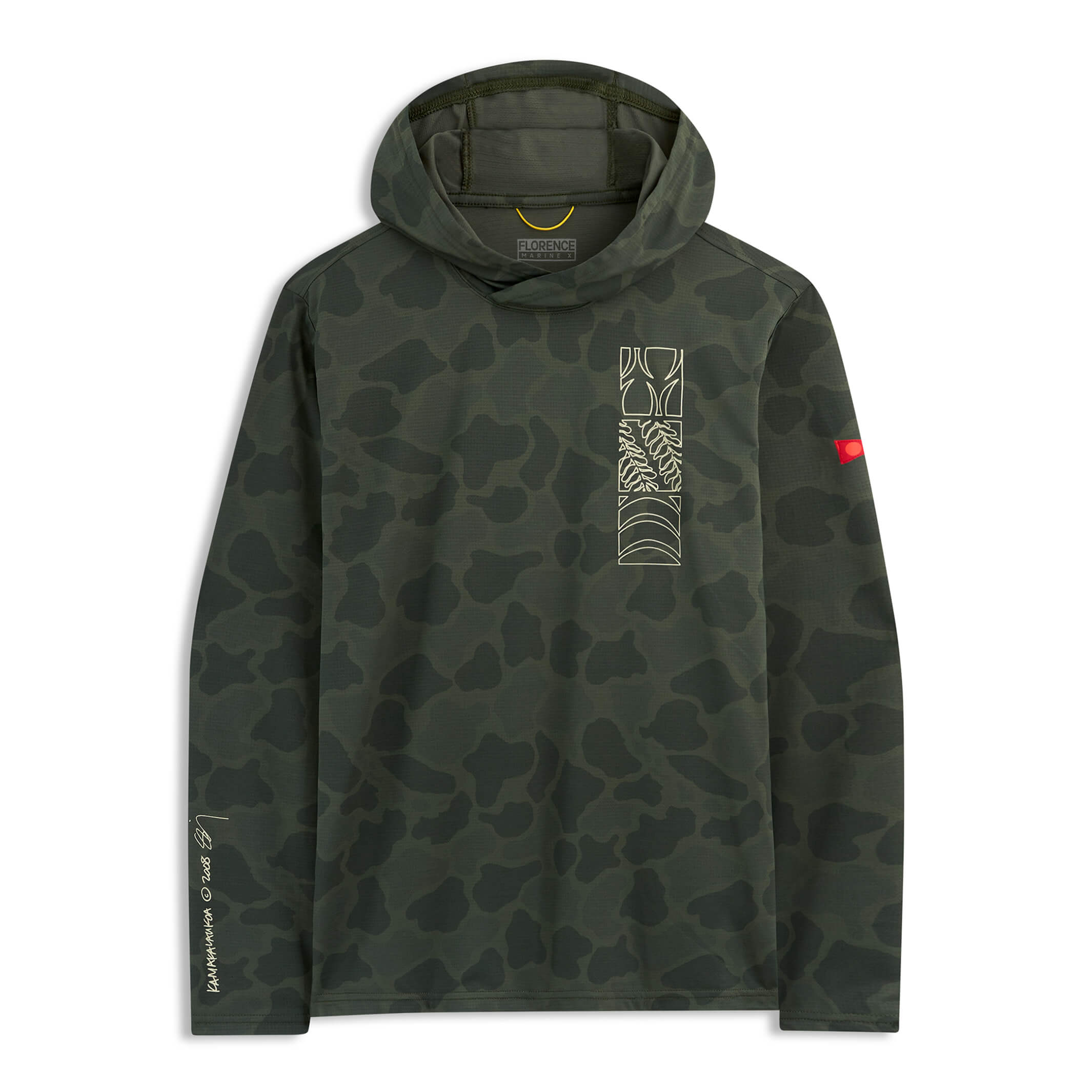 Florence x Sig Zane Koa Airtex Hooded Long Sleeve Shirt