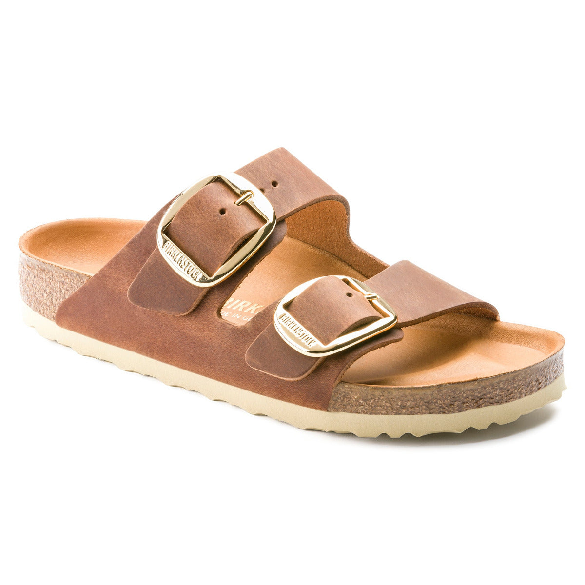 Birkenstock 1011073 Women's Arizona Big Buckle Cognac Oiled Leather Narrow