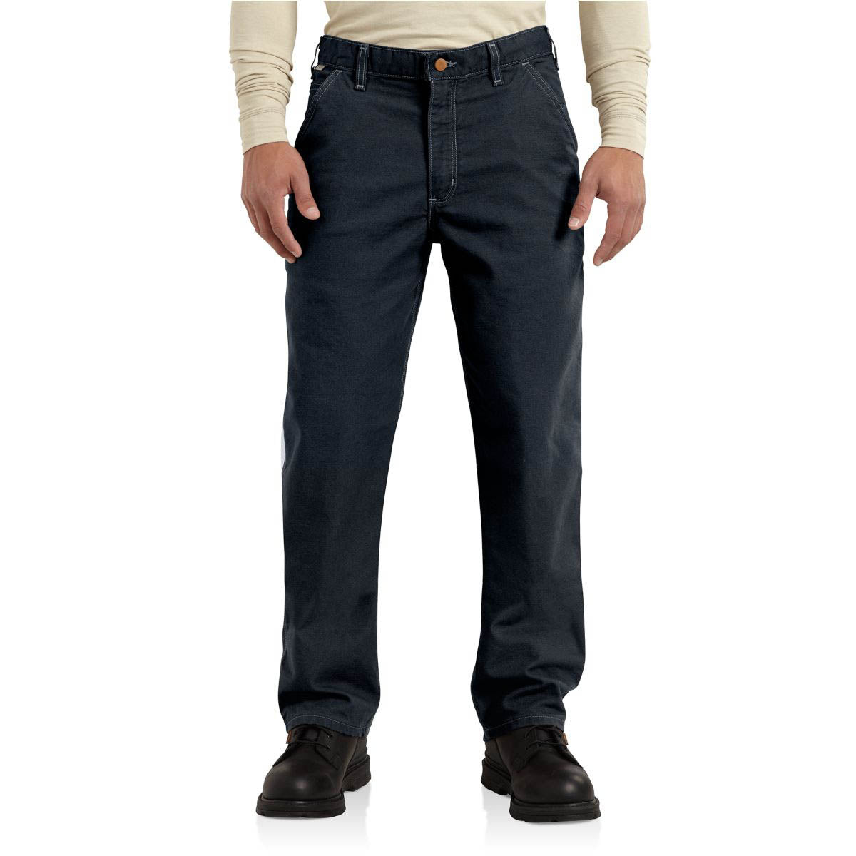 Carhartt Carhartt 100791 Men's Flame-Resistant Washed Duck Work Dungaree - Dark Navy - $94.99 at Getzs