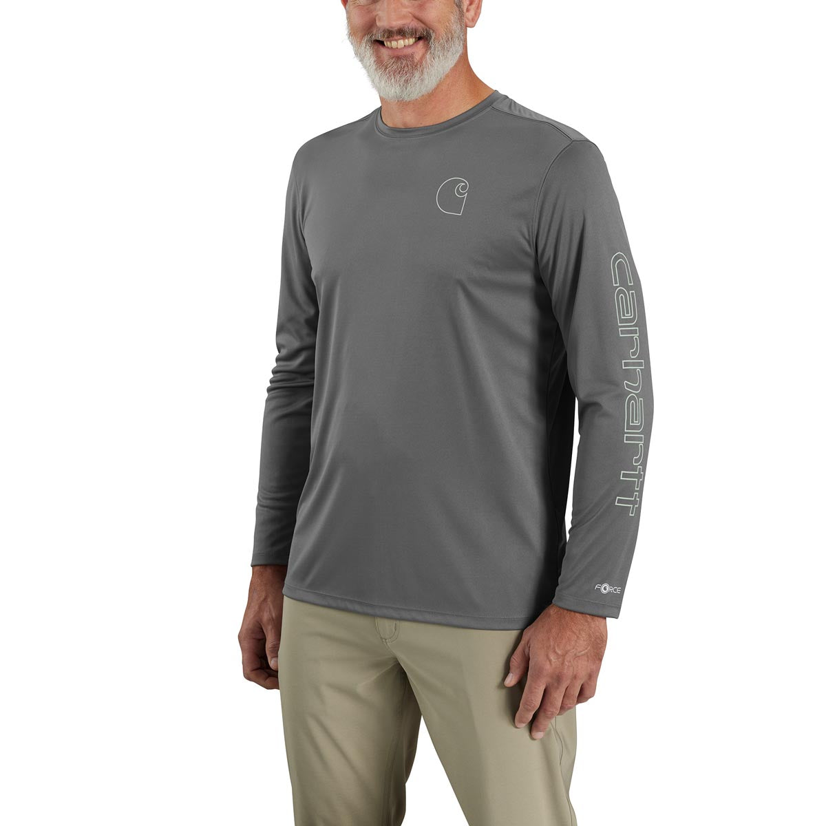 Carhartt Carhartt 106164-STL Men's Force Sun Defender Lightweight LS Logo Graphic T-Shirt - $34.99 at Getzs