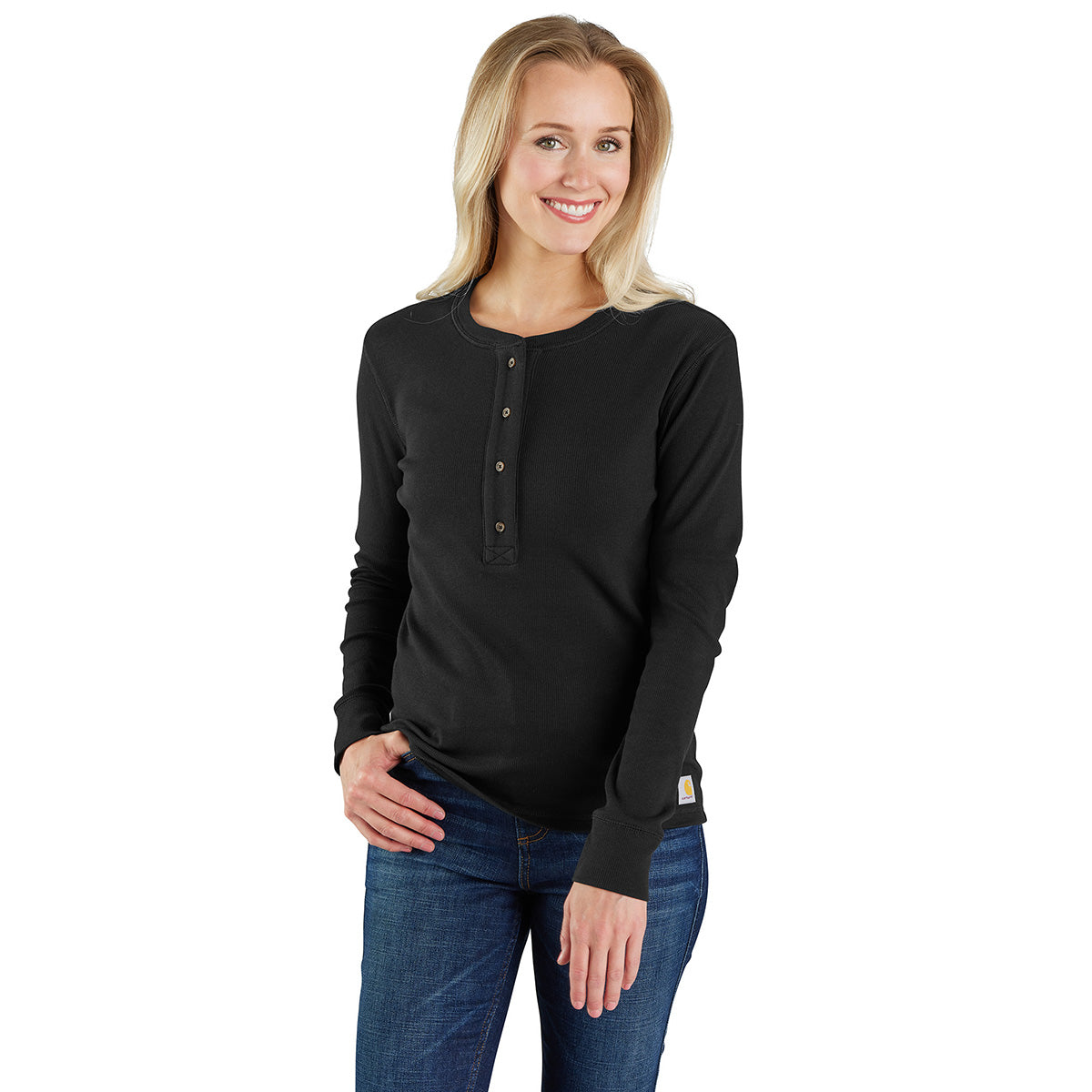 Carhartt Carhartt 106480 Women's Tencel Fiber Series Relaxed Fit LS Ribbed Henley - $34.99 at Getzs