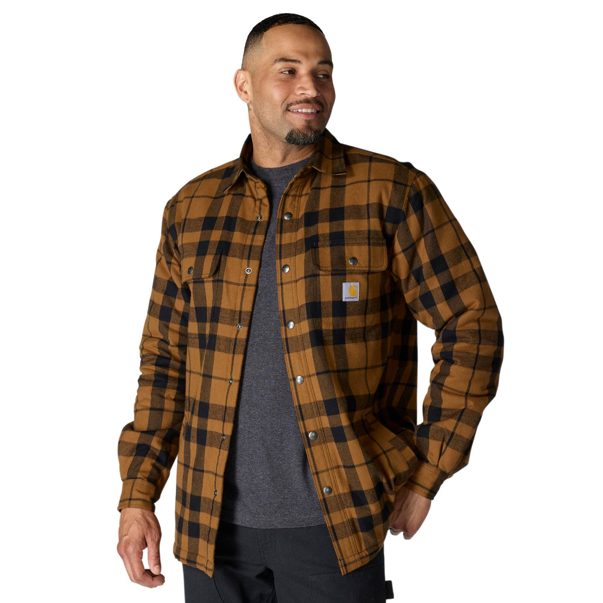 Carhartt Carhartt 107017-F25 Men's Relaxed Fit Flannel Sherpa-Lined Shirt Jac - $89.99 at Getzs
