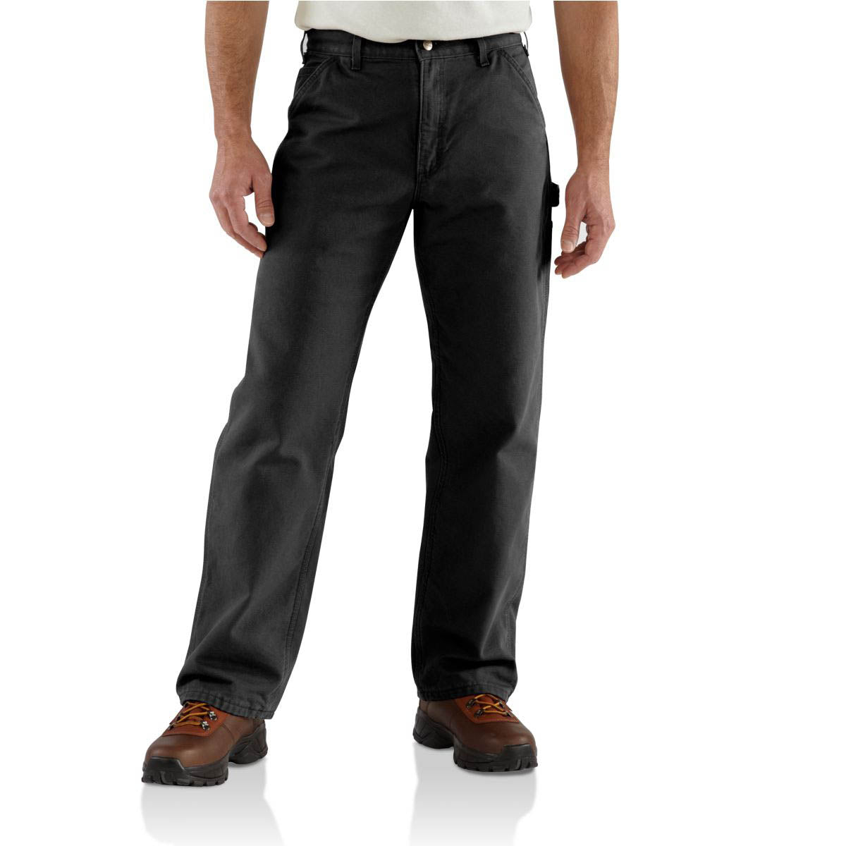 Carhartt Carhartt B111-BLK Men's Loose Straight Washed Duck Lined Dungaree - Black - $64.99 at Getzs