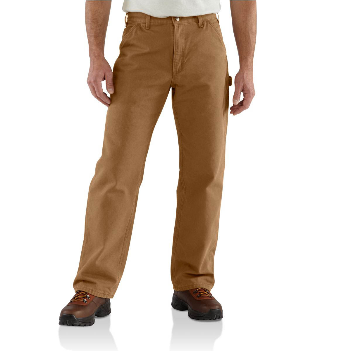 Carhartt B111-BRN Men's Loose Straight Washed Duck Lined Dungaree - Carhartt Brown
