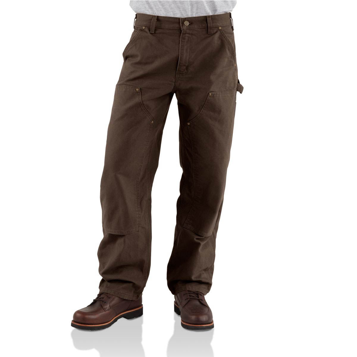 Carhartt Carhartt B136-DKB Men's Loose Straight Washed Duck Double-Front Dungaree - Dark Brown - $64.99 at Getzs