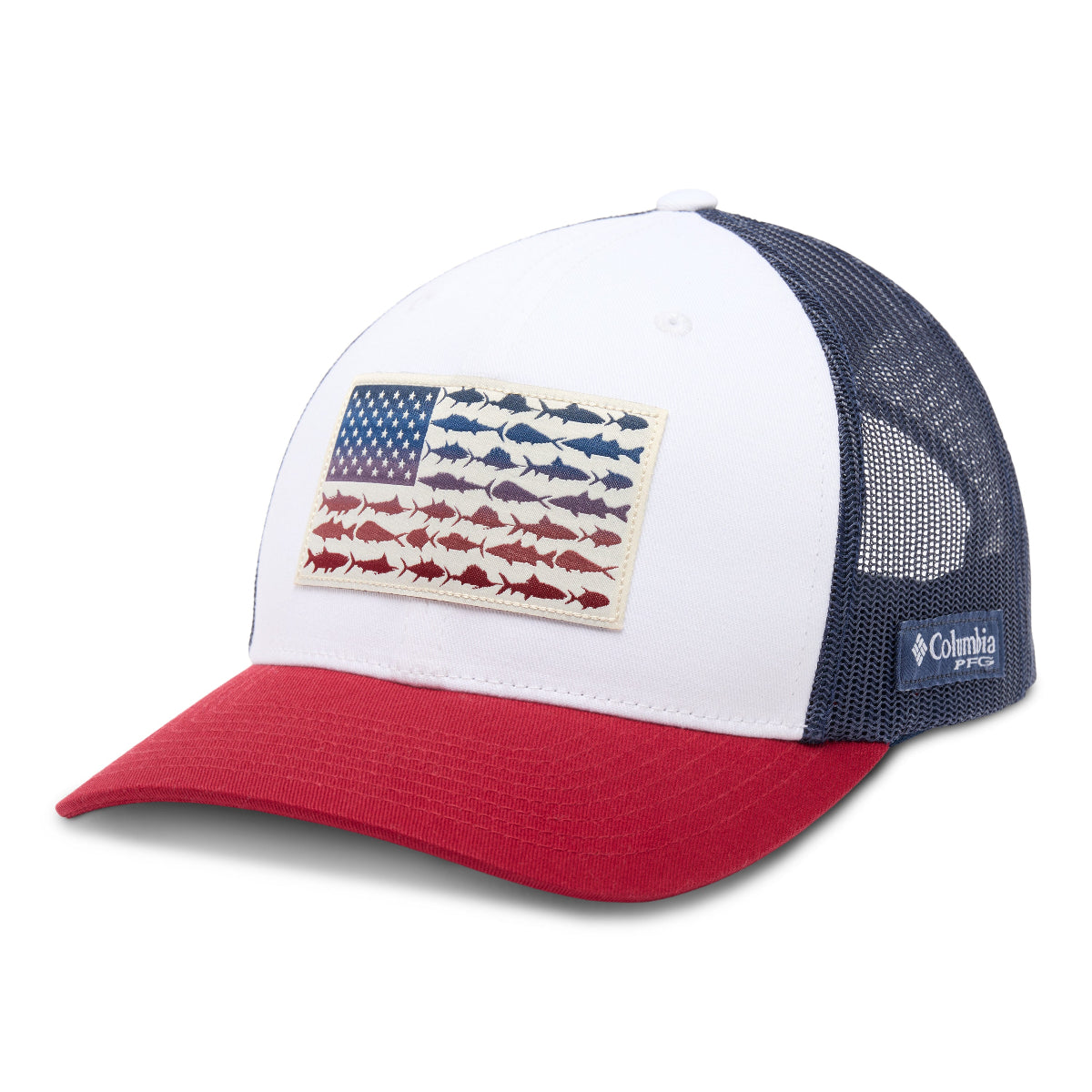 Columbia 1837001 PFG Fish Flag Mesh Snap Back