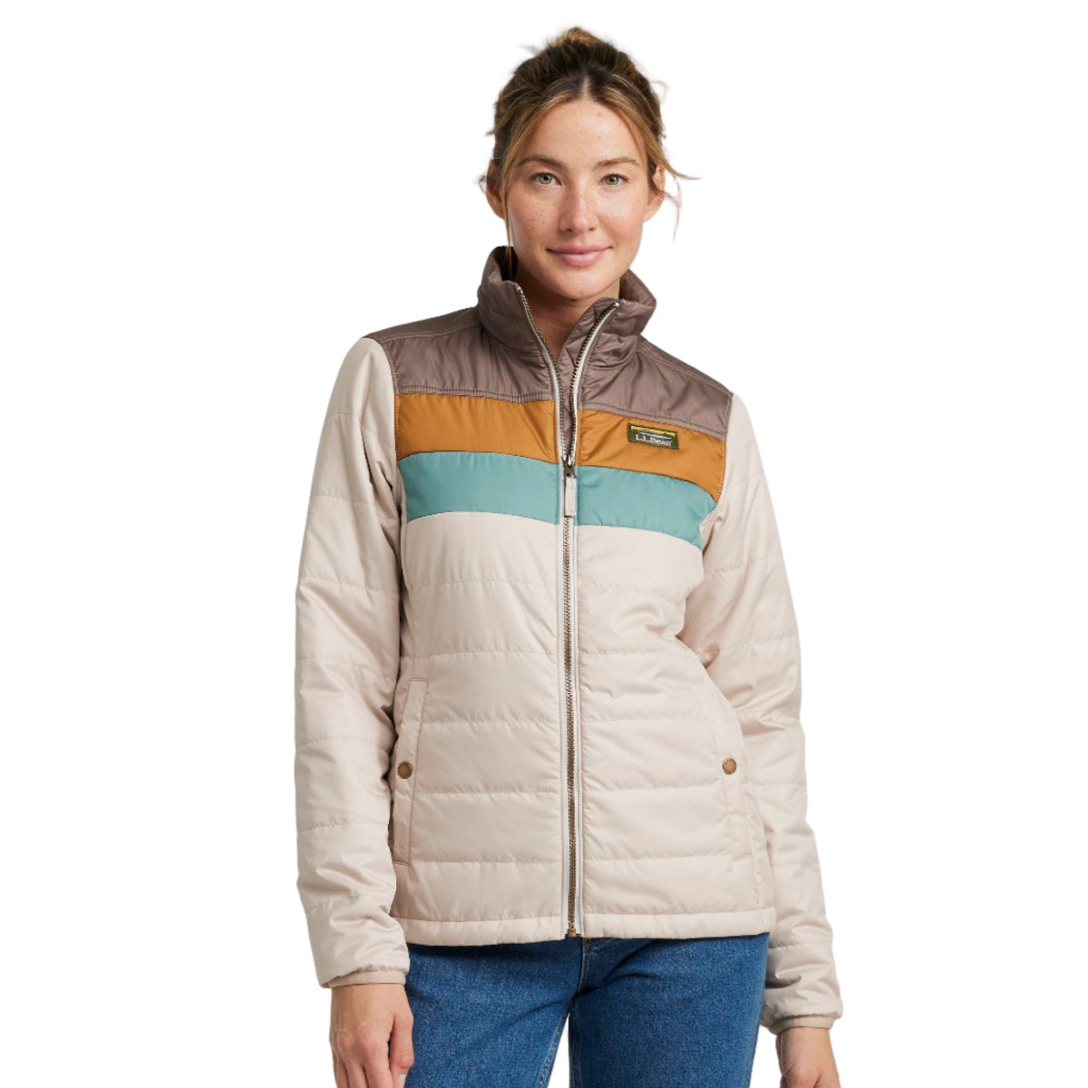 L.L.Bean 512395 Women's Mountain Classic Color Block Puffer Jacket