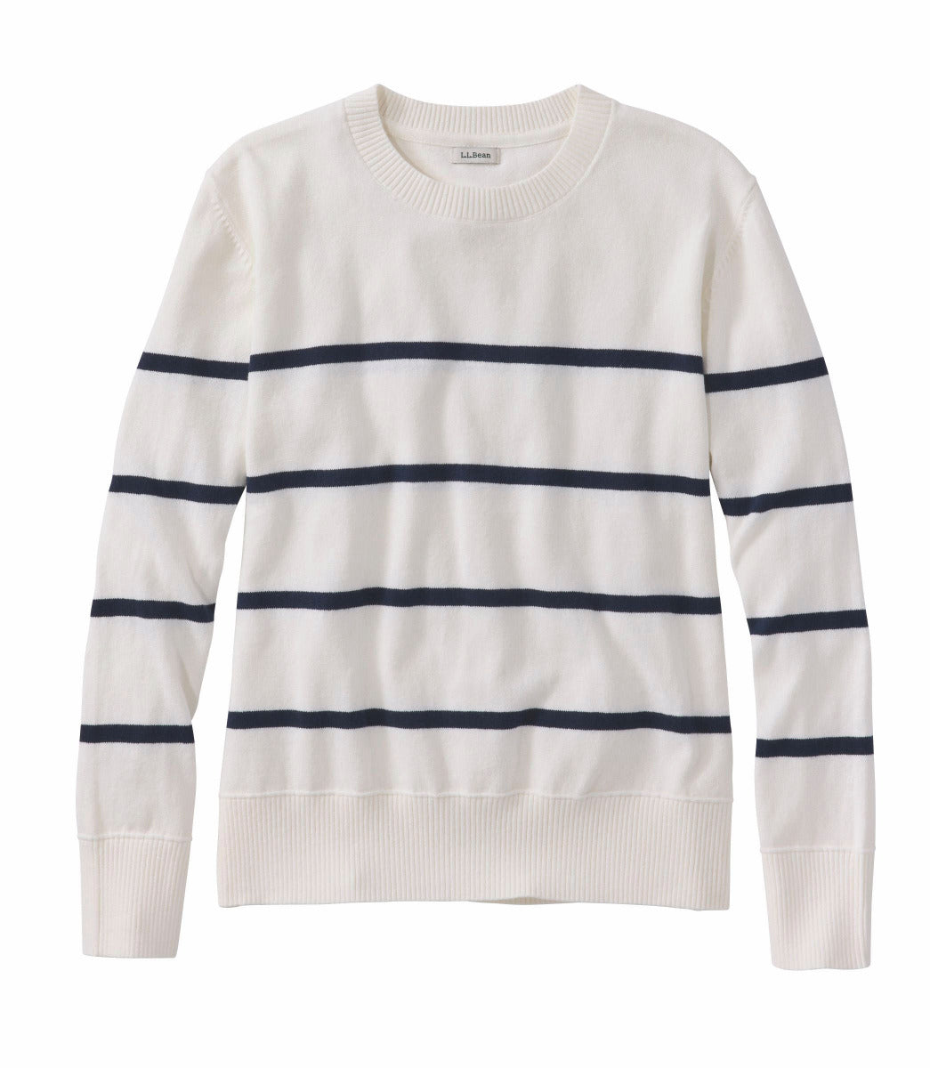 L.L.Bean L.L.Bean 519572 Women's Cotton/Cashmere Stripe Sweater - $69.95 at Getzs