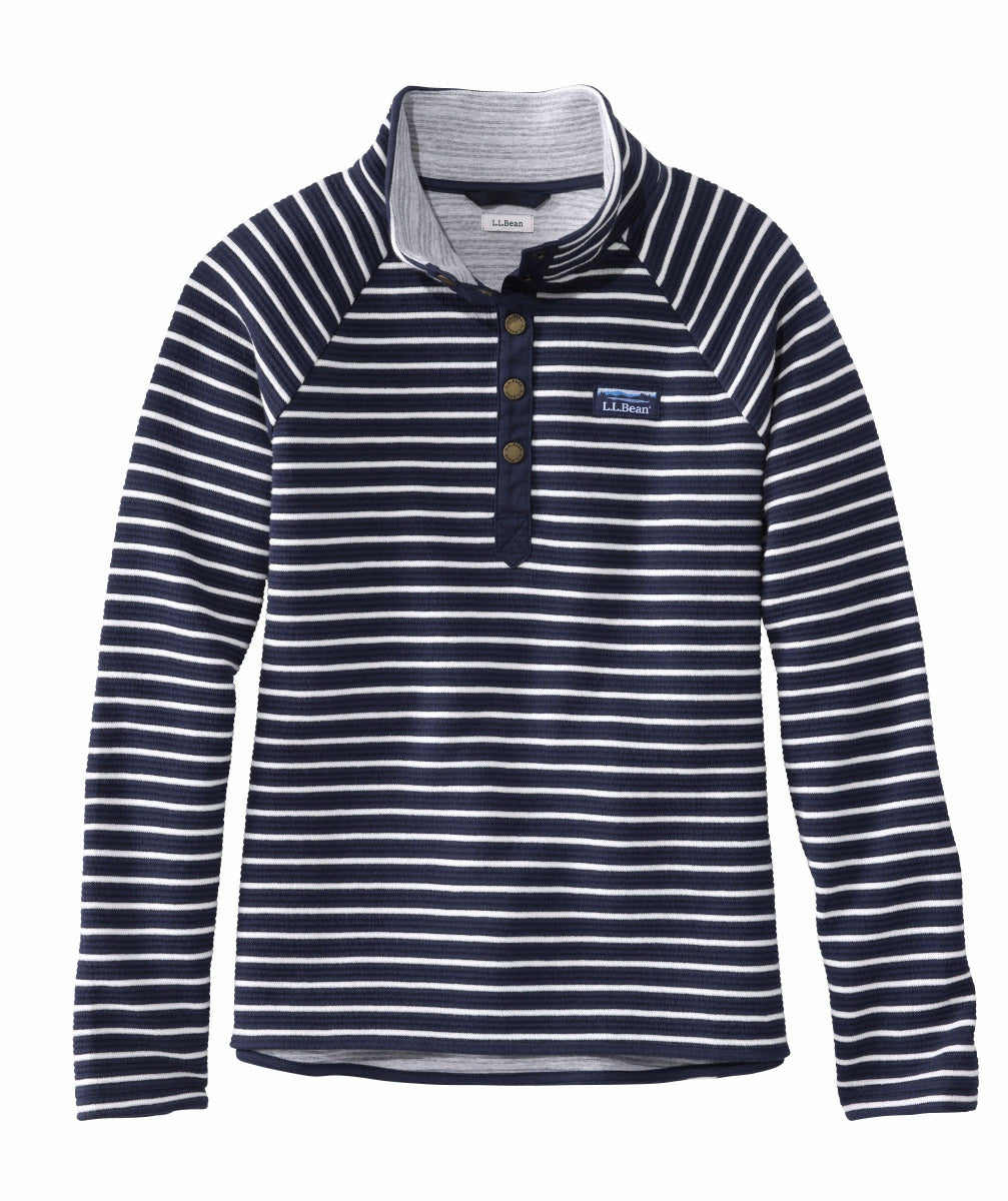 L.L.Bean 528034 Women's Lakewashed Stripe Quarter Snap