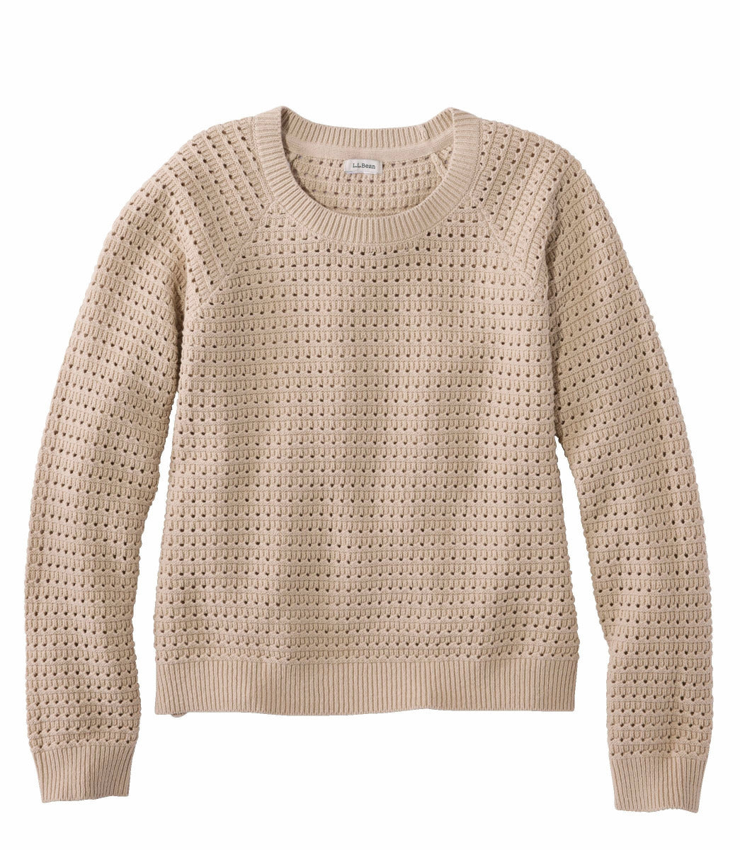L.L.Bean L.L.Bean 528368 Women's Sunwashed Open Work Crewneck Sweater - $79.95 at Getzs