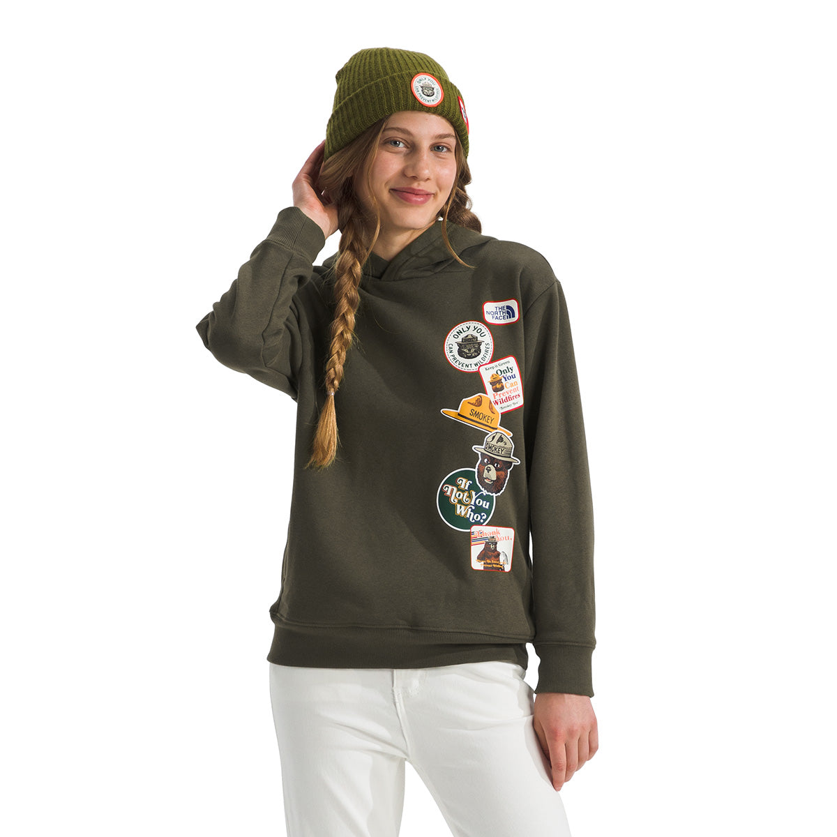The North Face NF0A8B1U Teen Smokey Camp Fleece Pullover Hoodie