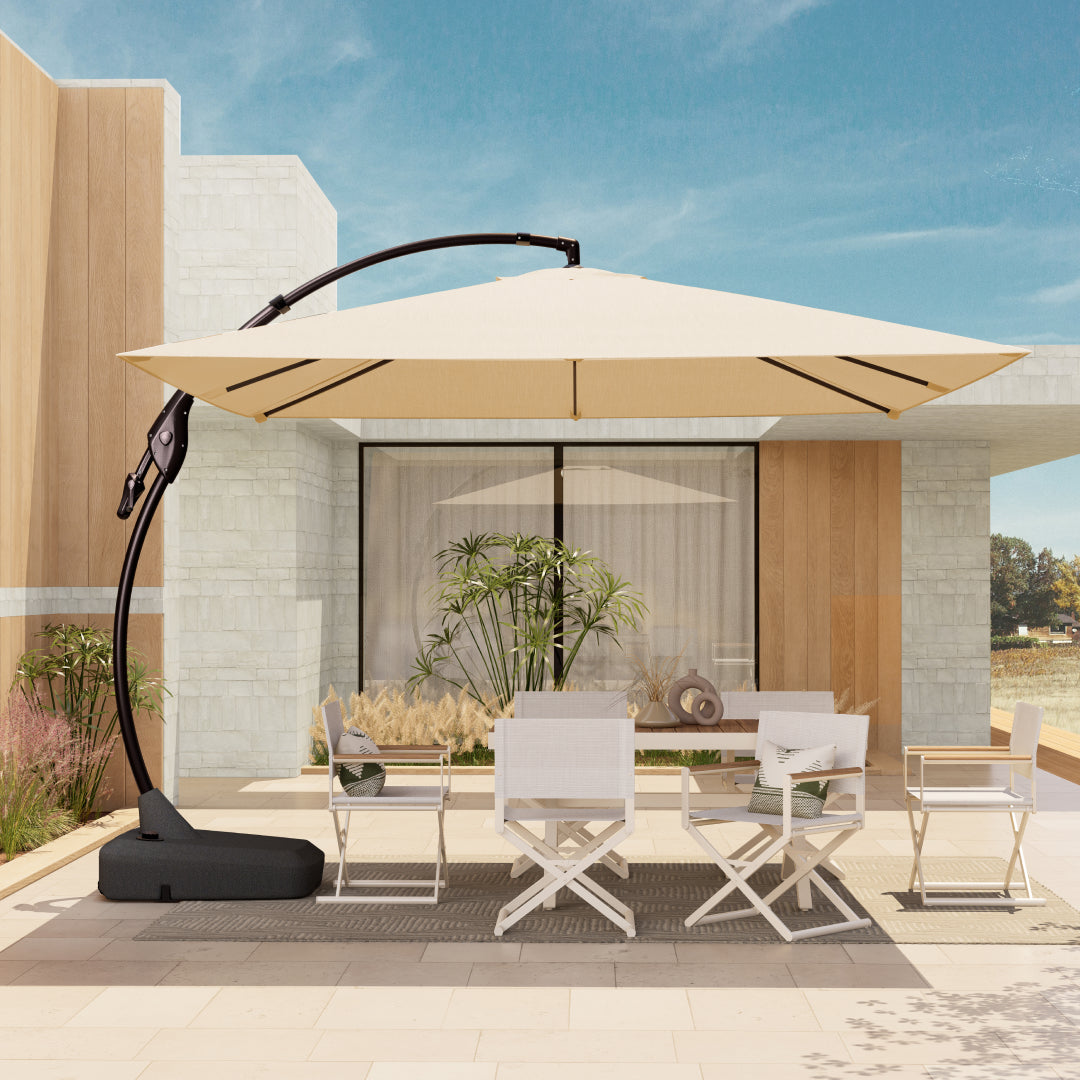 Grand Patio 10X10 FT Sunbrella Cantilever Umbrella with Base and Umbrella Cover, Square Aluminum Patio Umbrella - $399.99 at Grand Patio
